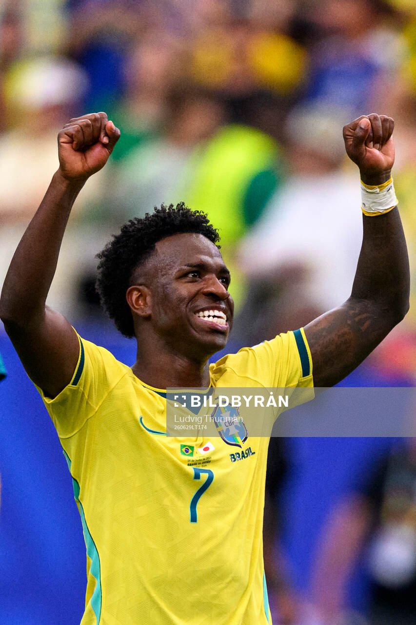Vinicius Junior of Brazil celebrates