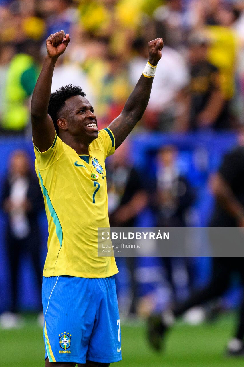Vinicius Junior of Brazil celebrates
