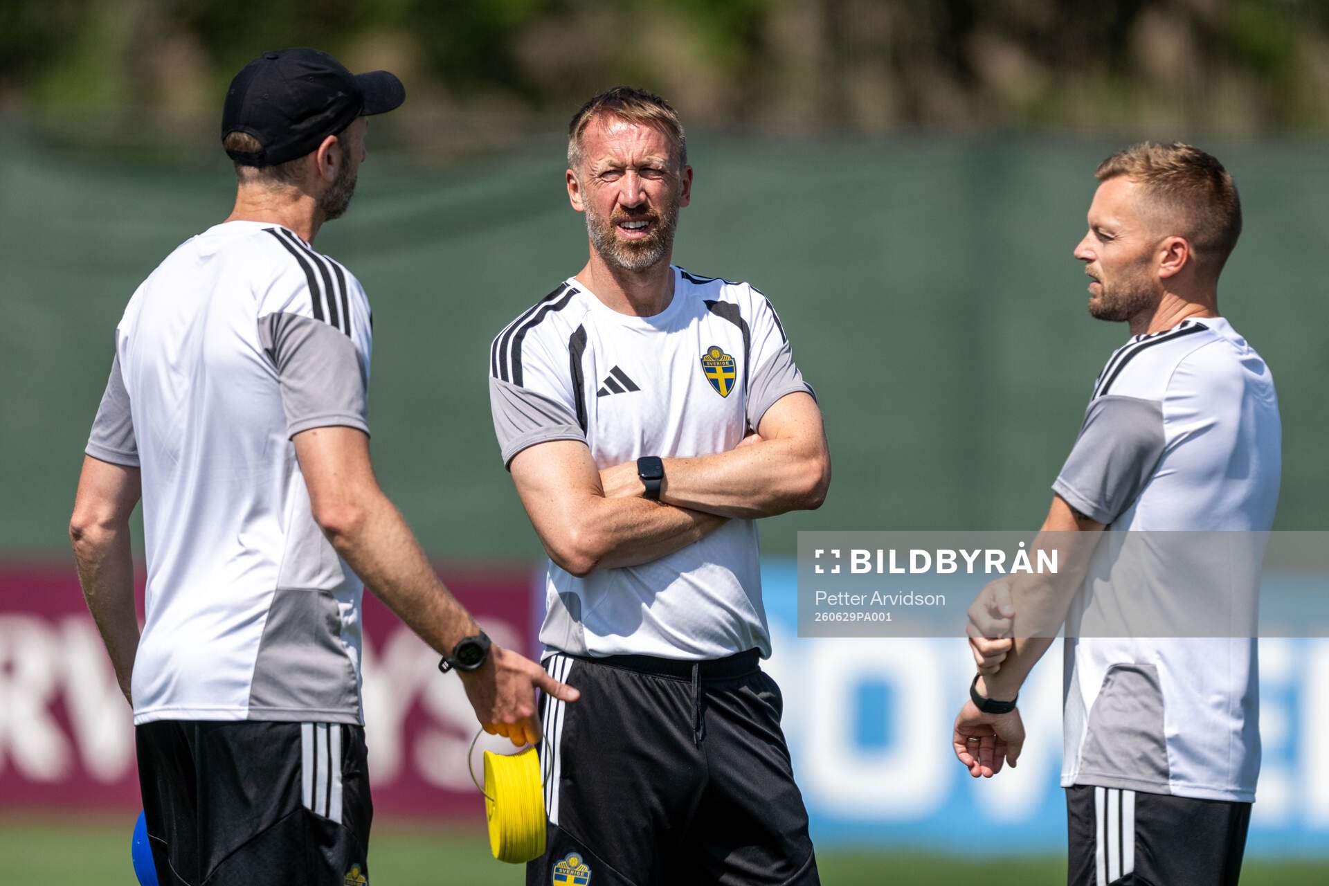 Assistant coach Andreas Georgson, head coach Graham Potter