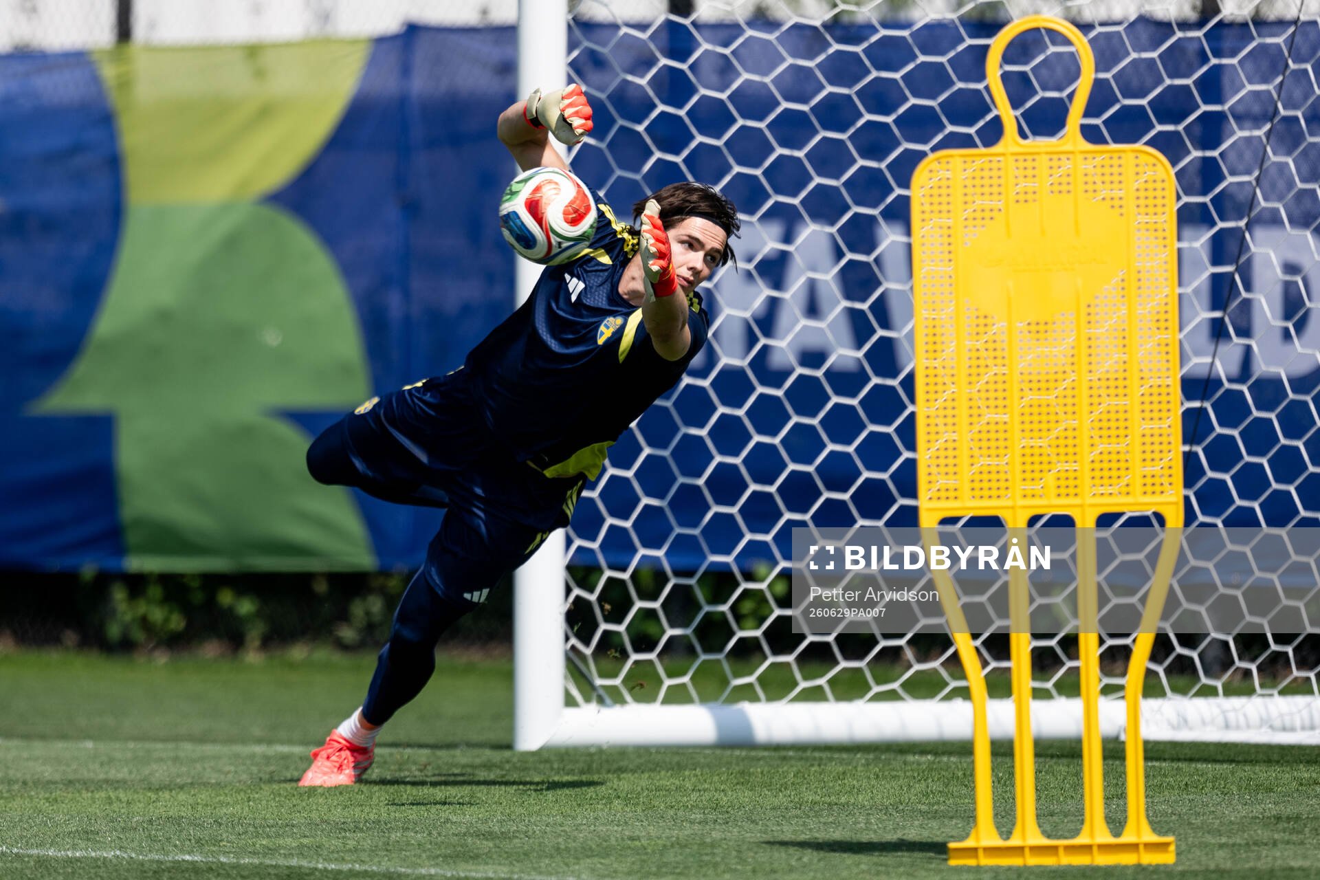 Goalkeeper Jacob Widell Zetterström of the Swedish