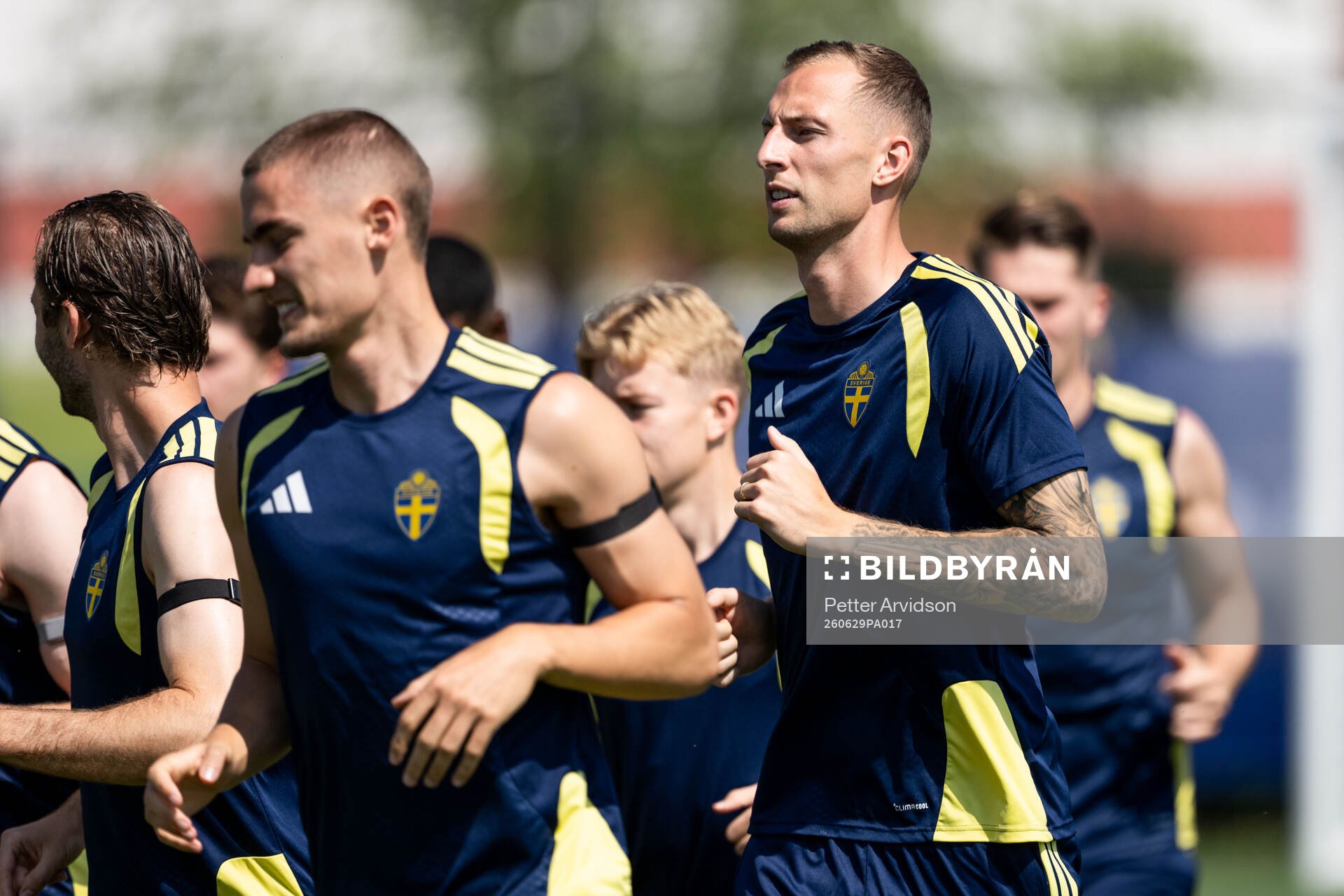 Gustaf Nilsson of the Swedish national football team at a