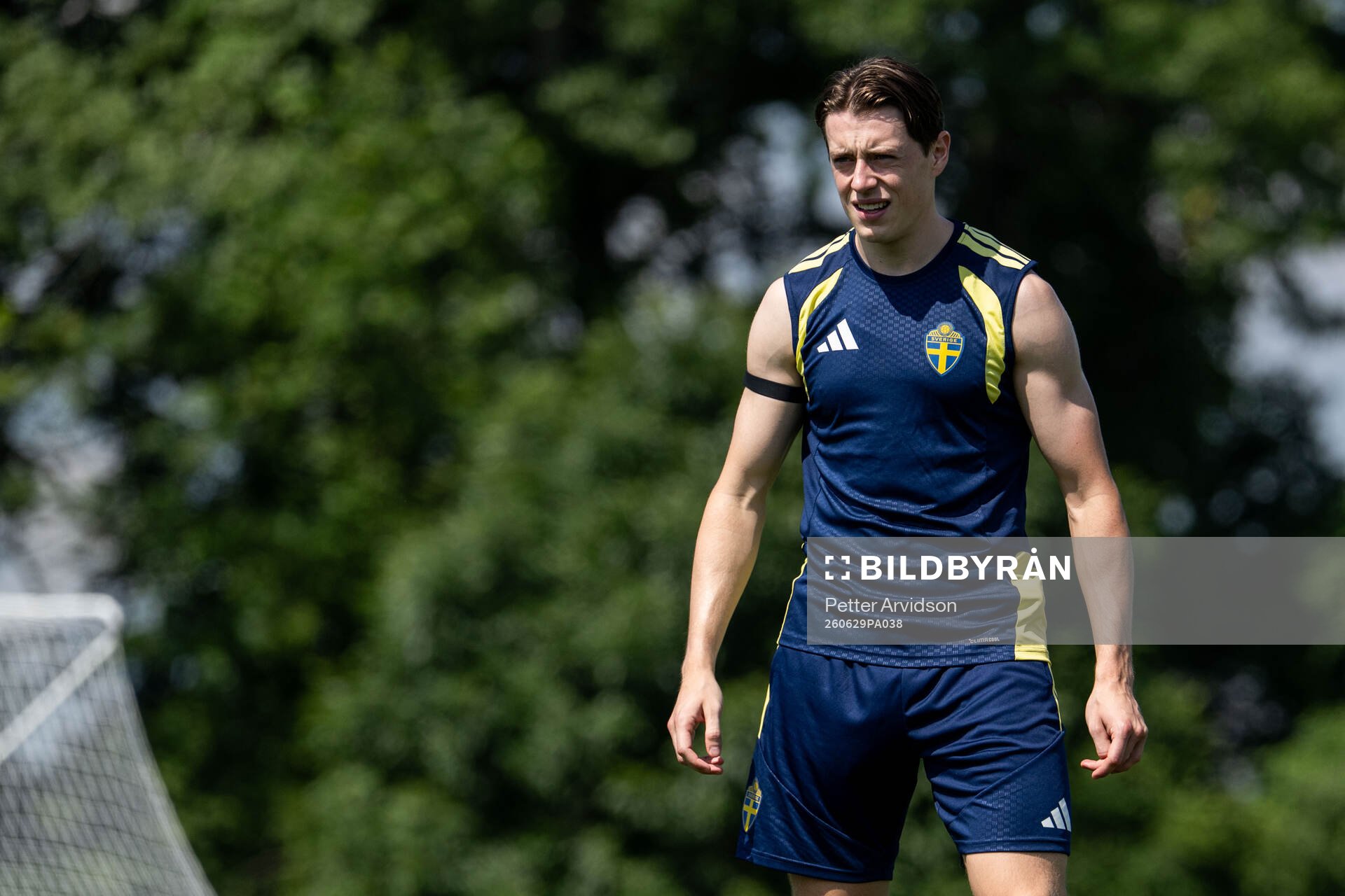 Elliot Stroud of the Swedish national football team at a