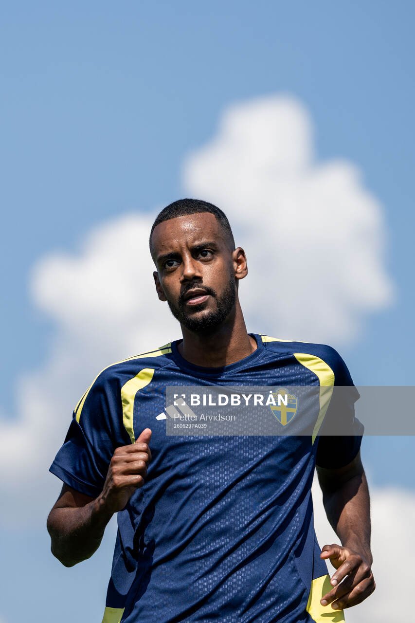 Alexander Isak of the Swedish national football team at a
