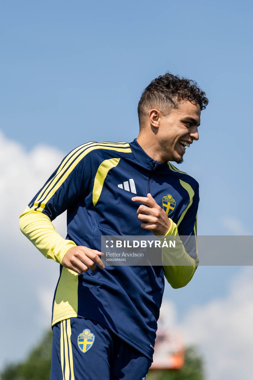 Yasin Ayari of the Swedish national football team at a