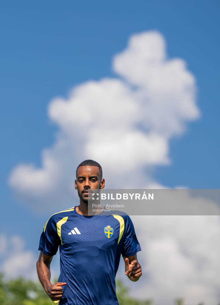 Alexander Isak of the Swedish national football team at a