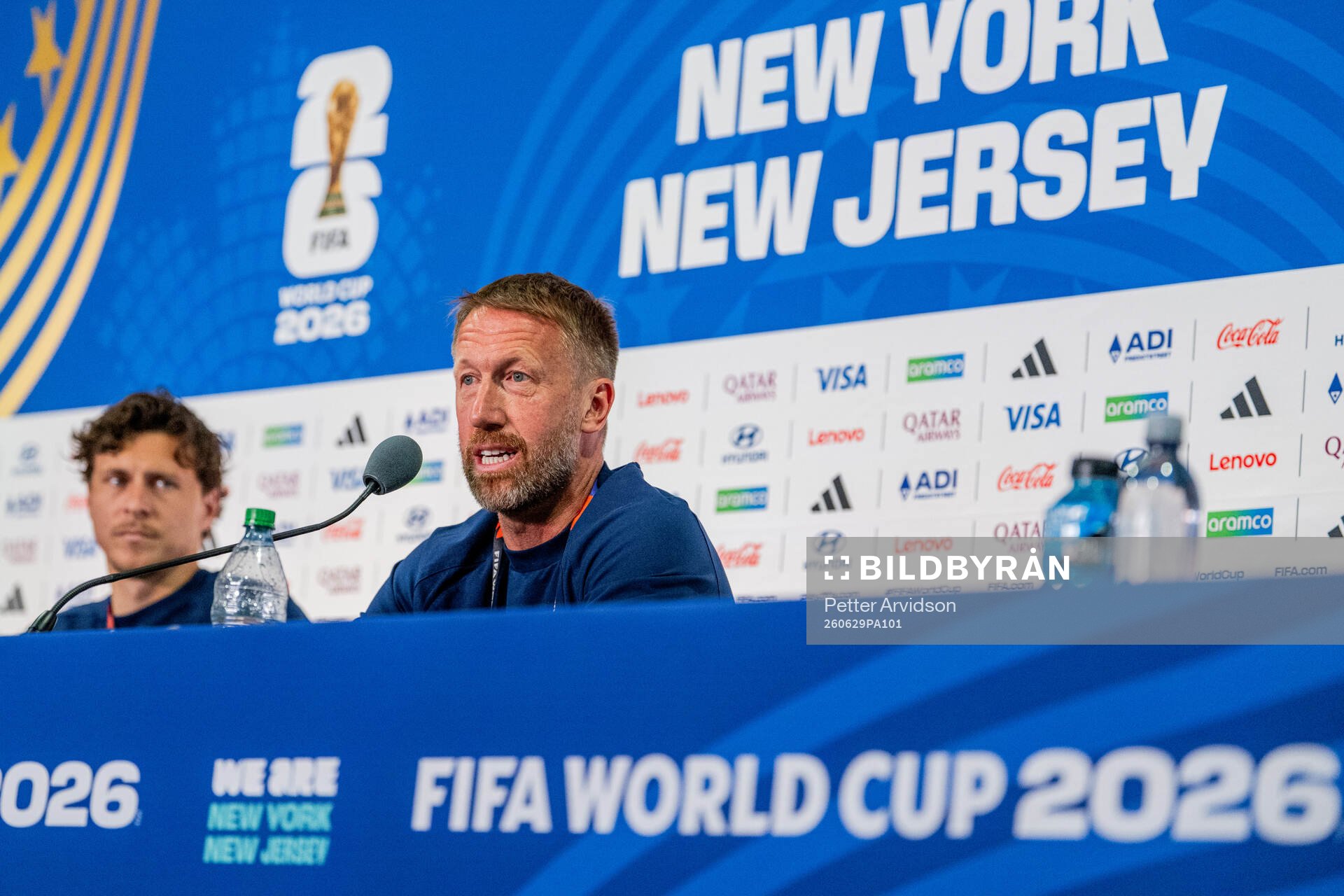 of the Swedish national football team at a press conference