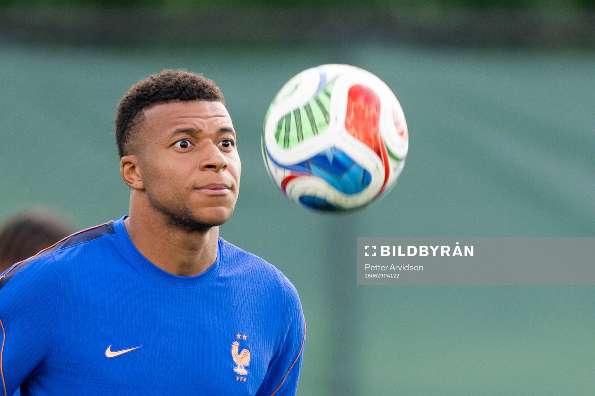 Kylian Mbappe of the French national football team at a