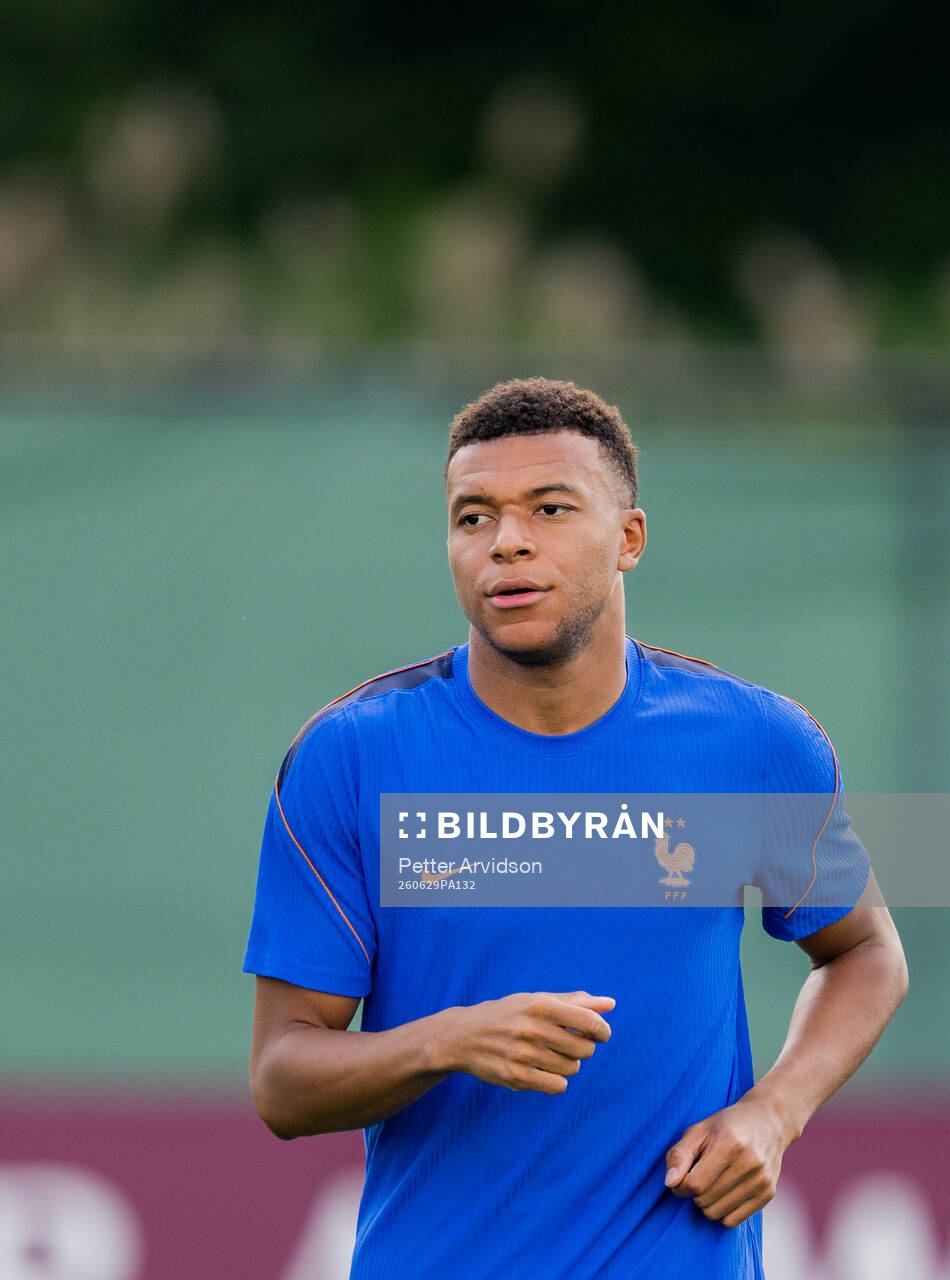 Kylian Mbappé of the French national football team at a