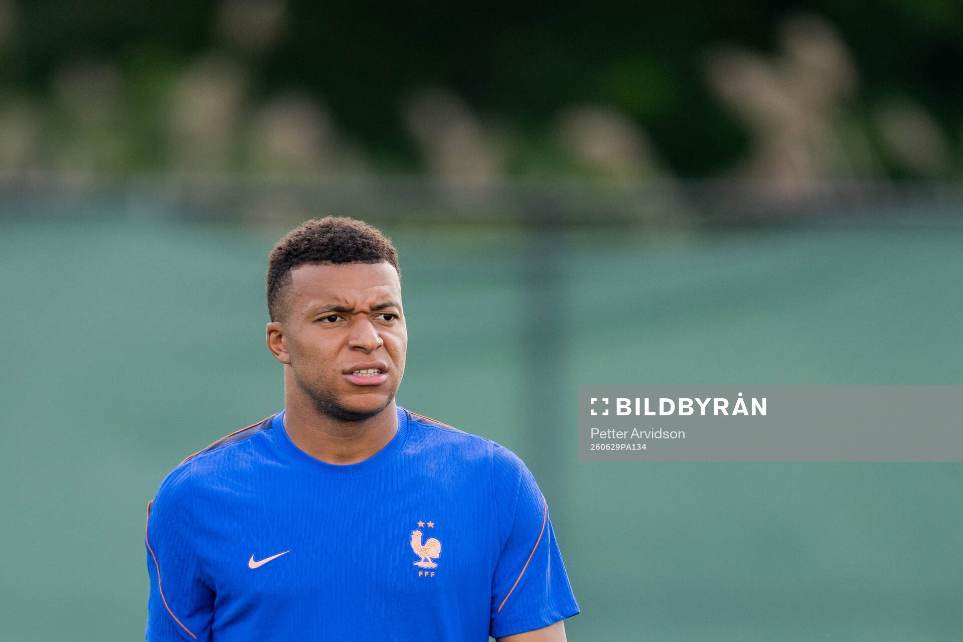 Kylian Mbappé of the French national football team at a
