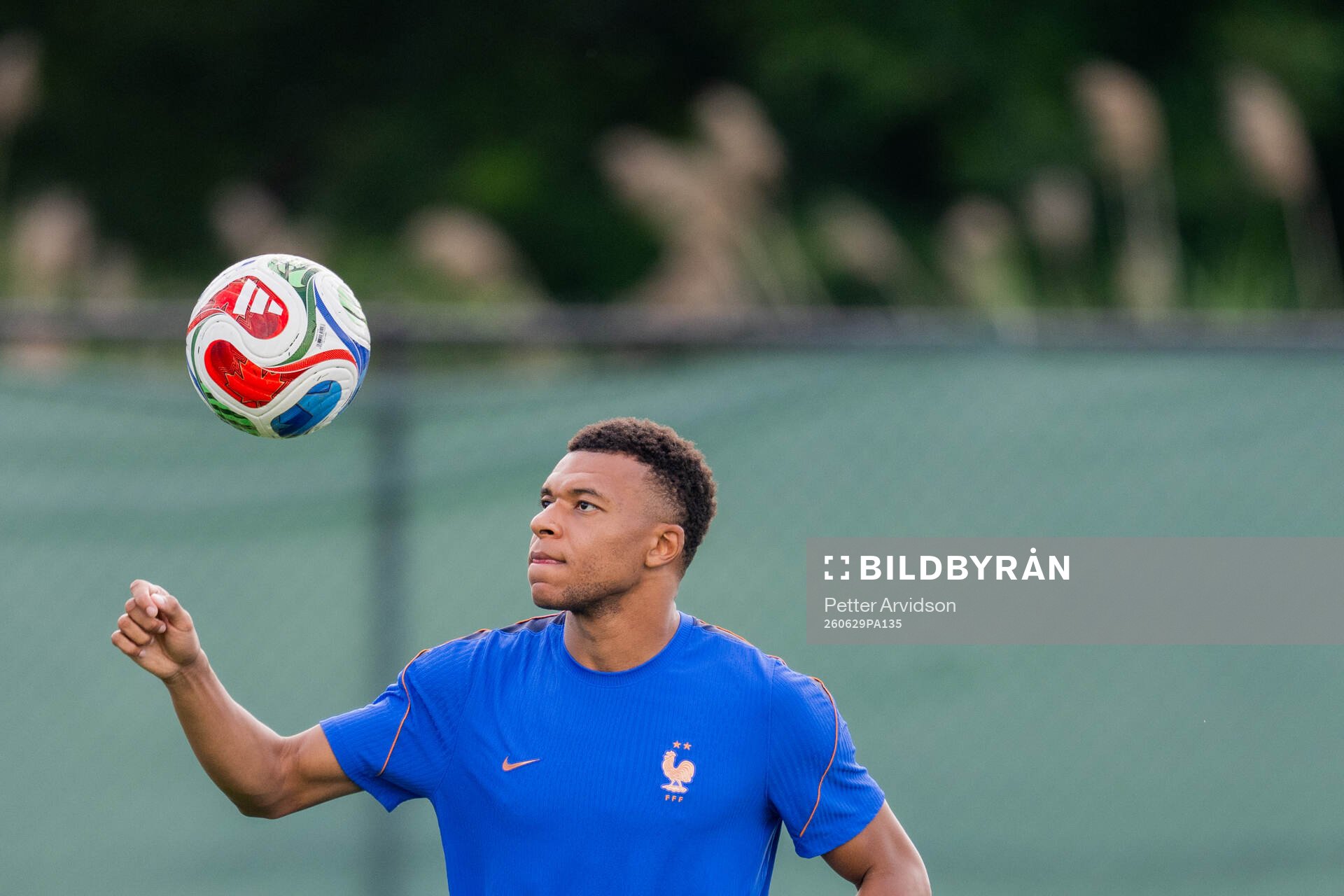 Kylian Mbappé of the French national football team at a