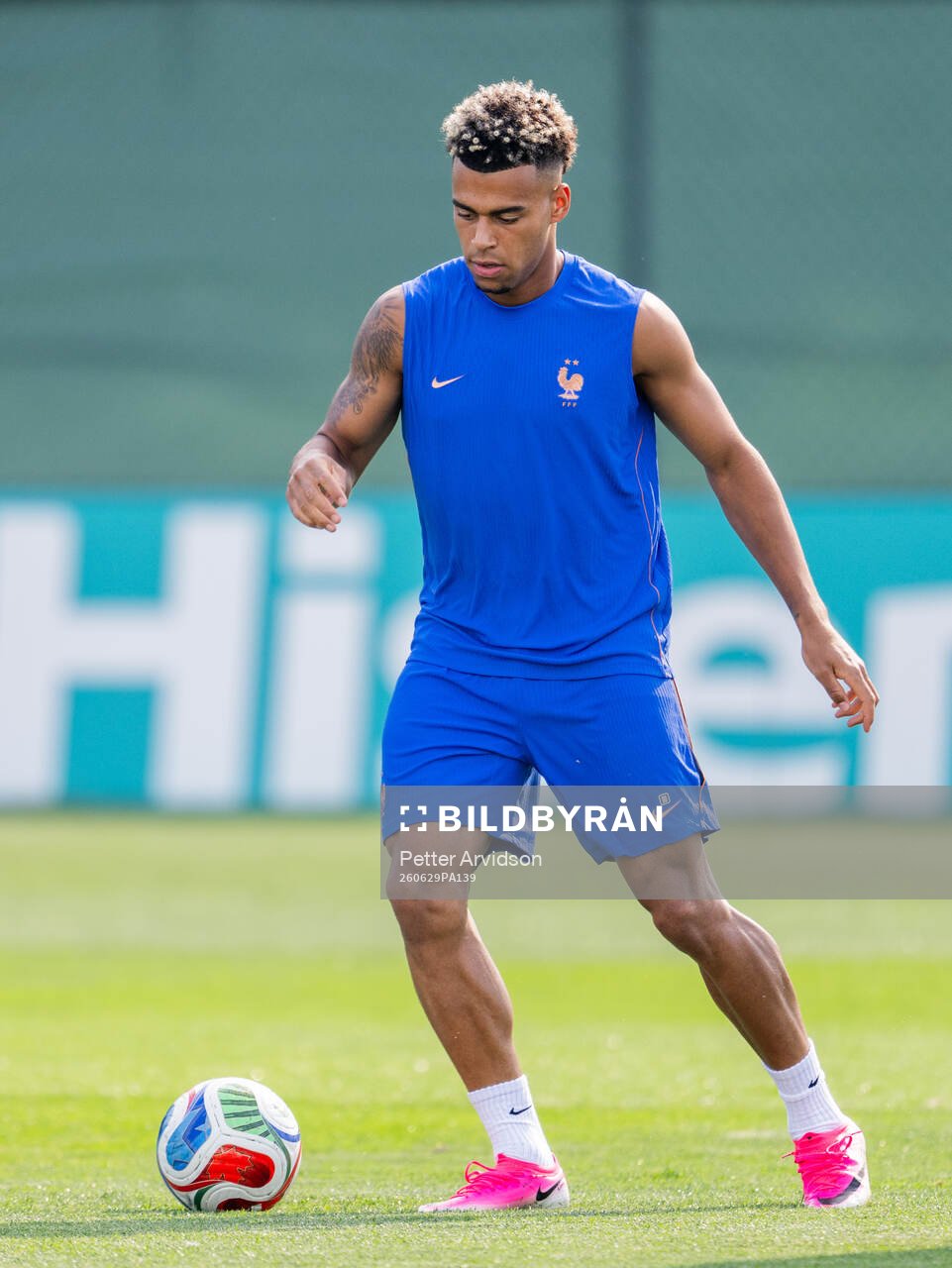Désiré Doué of the French national football team at a