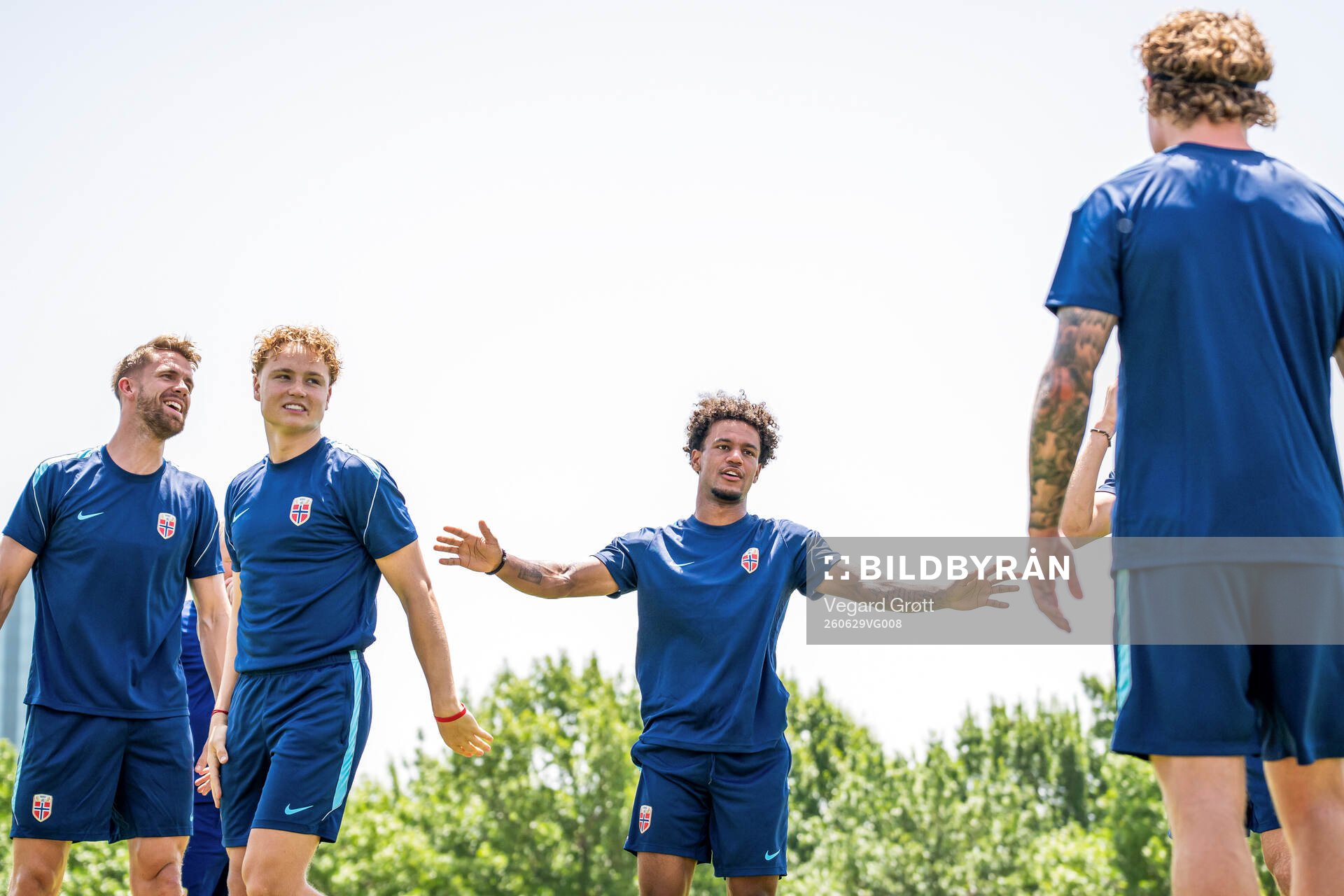 Kristoffer Ajer, Andreas Schjelderup and Oscar Bobb of the