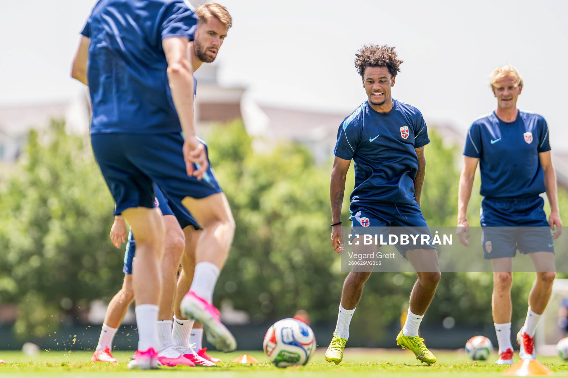 Oscar Bobb of the Norwegian national football team at a