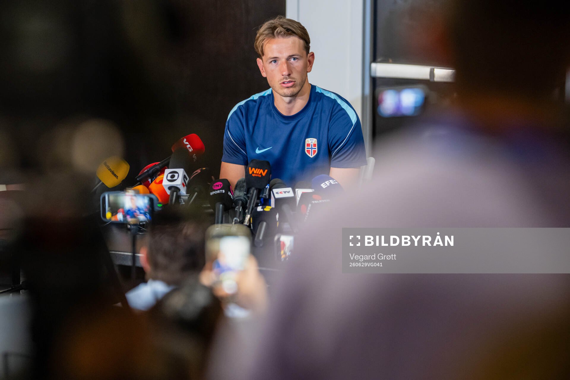 Sander Berge of the Norwegian national football team at a
