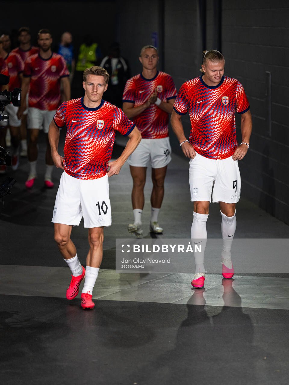 Martin Ødegaard and Erling Braut Haaland of Norway