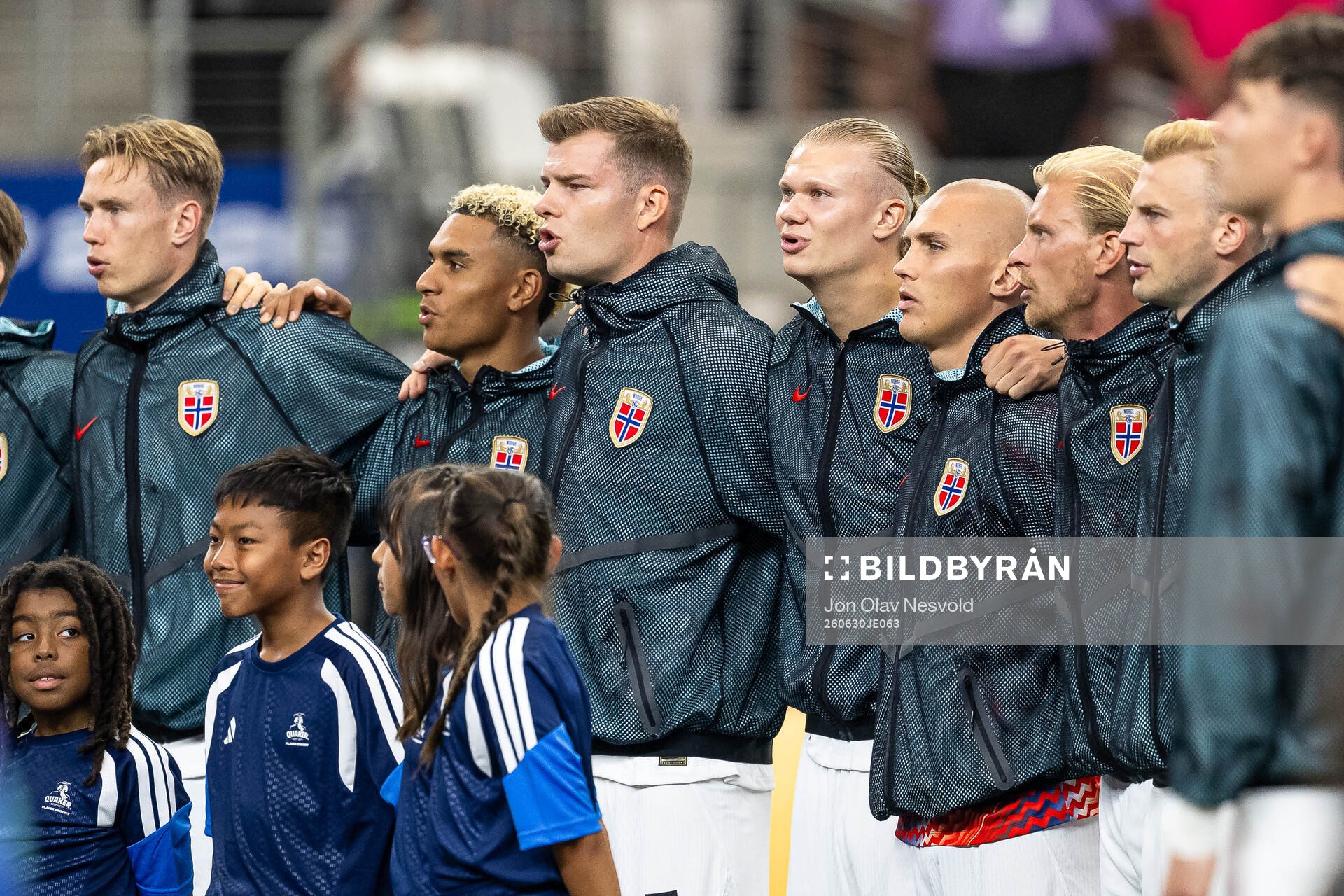 Alexander Sørloth and Erling Braut Haaland  of Norway