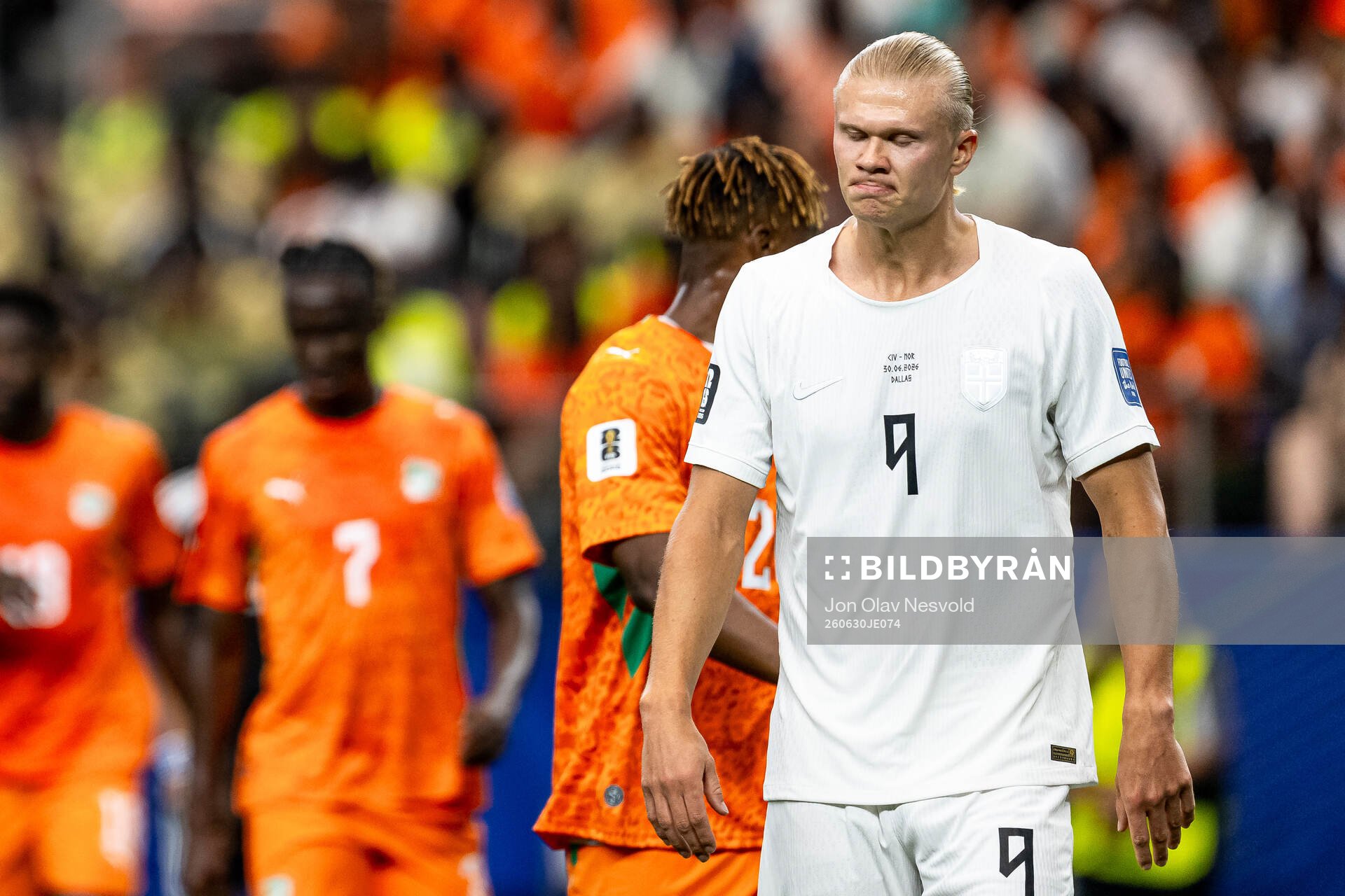 Erling Braut Haaland of Norway looks dejected