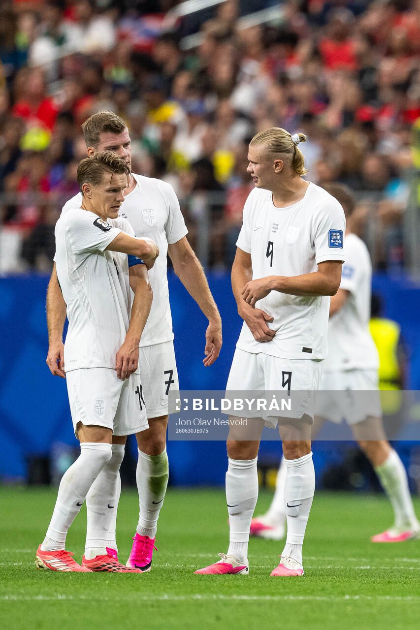 Martin Ødegaard, Alexander Sørloth and Erling Braut