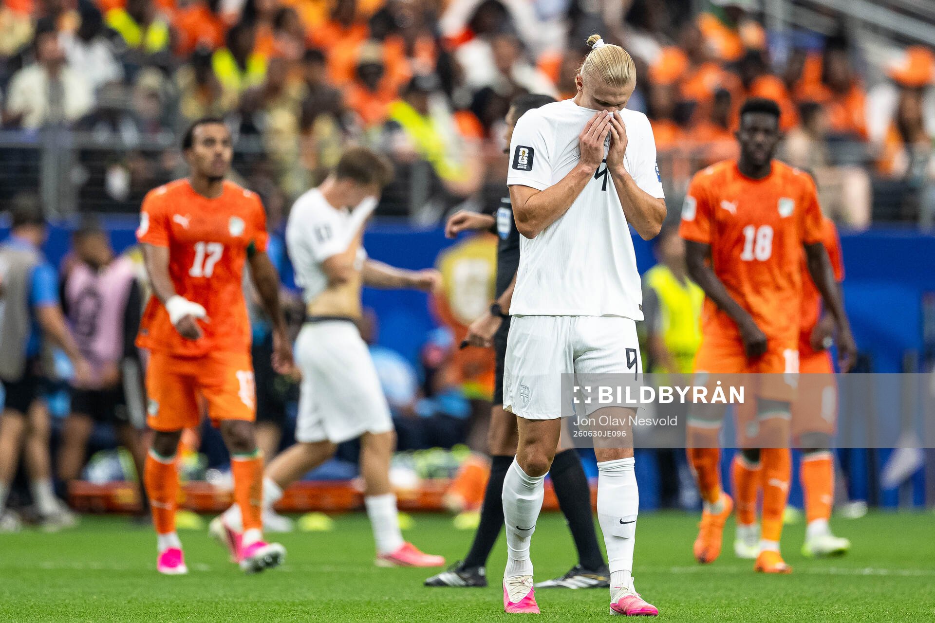 Erling Braut Haaland of Norway looks dejected