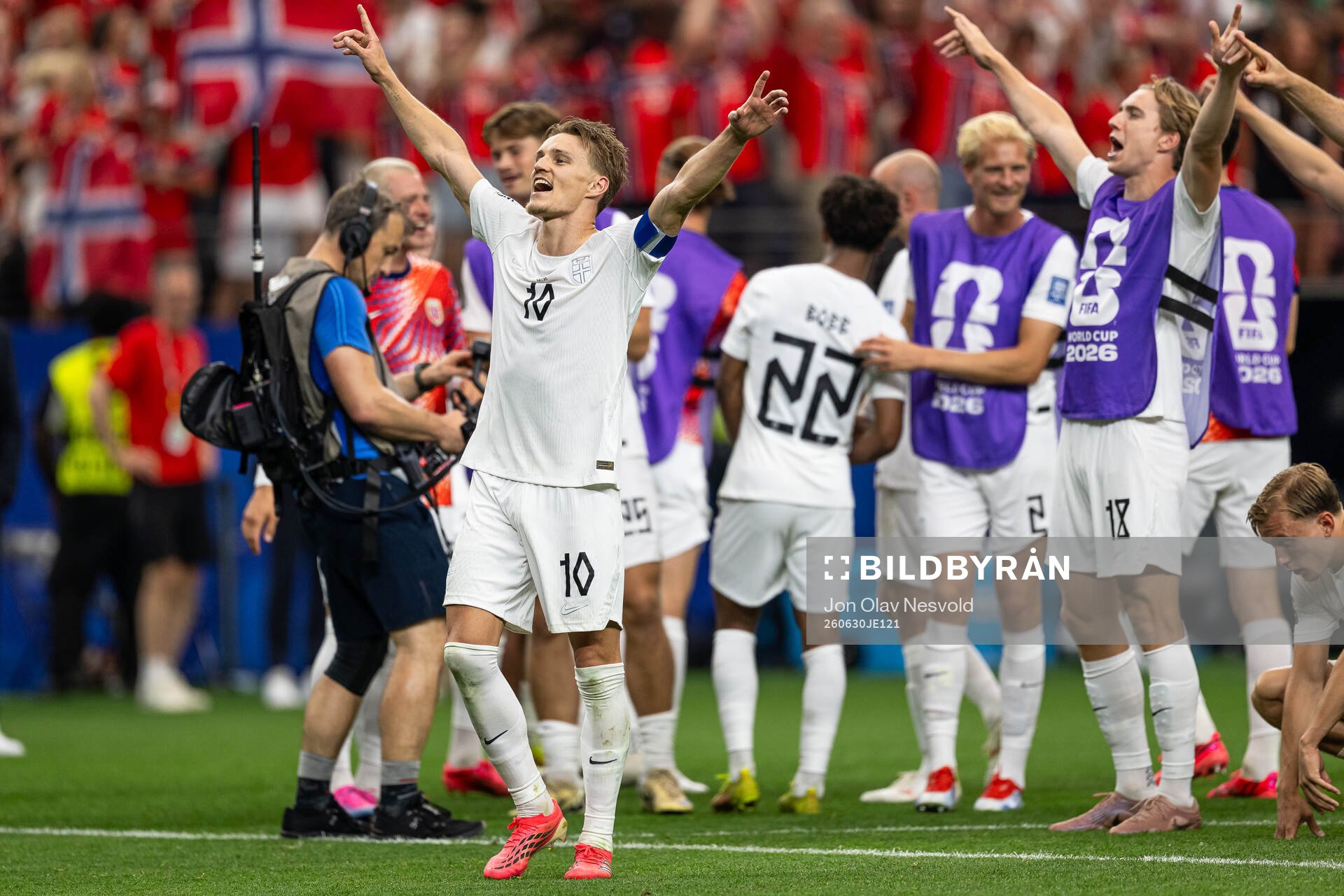 Martin Ødegaard of Norway celebrates