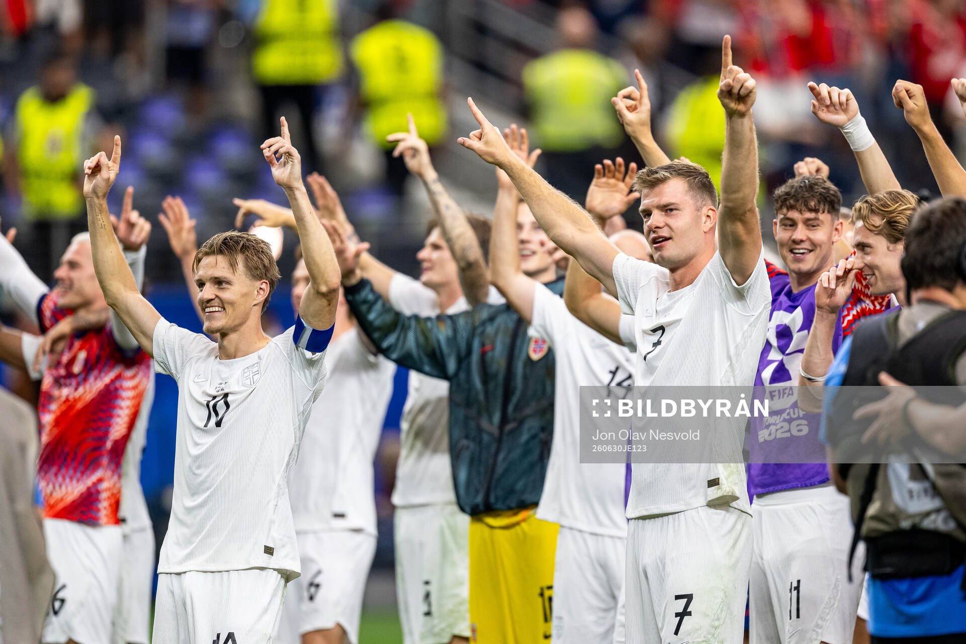 Martin Ødegaard and Alexander Sørloth of Norway