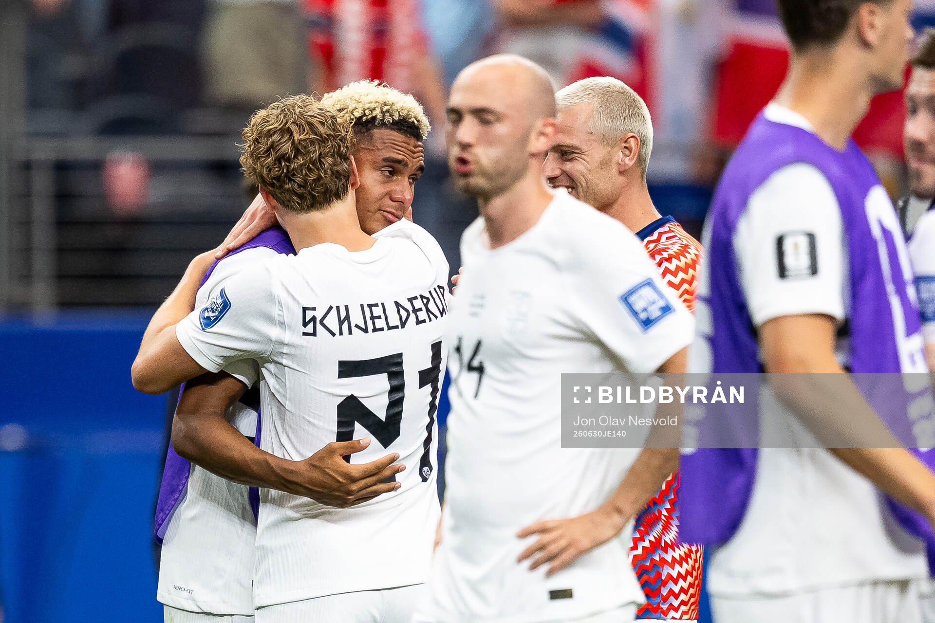 Antonio Nusa and Andreas Schjelderup of Norway