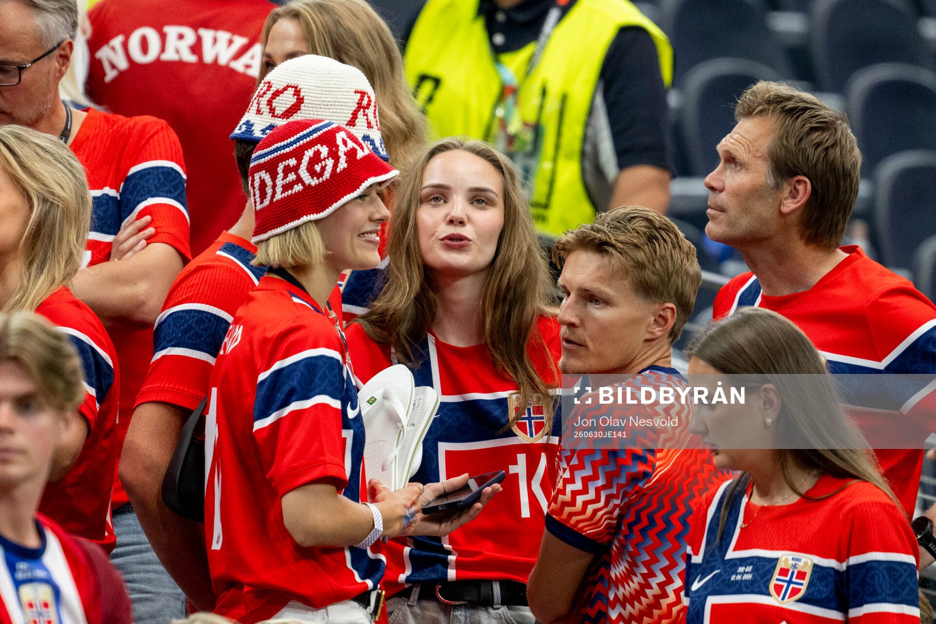 Martin Ødegaard of Norway with his wife Helene Spilling