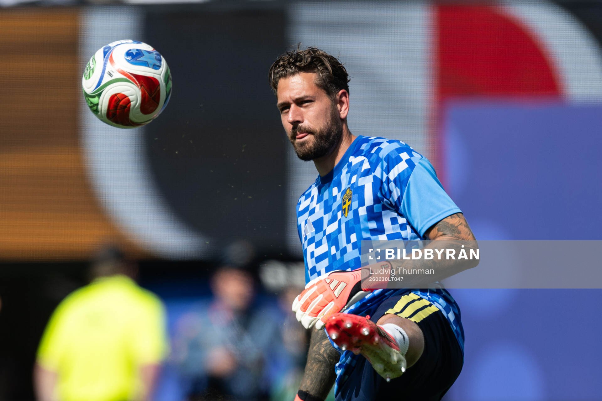 Goalkeeper Kristoffer Nordfeldt of Sweden
