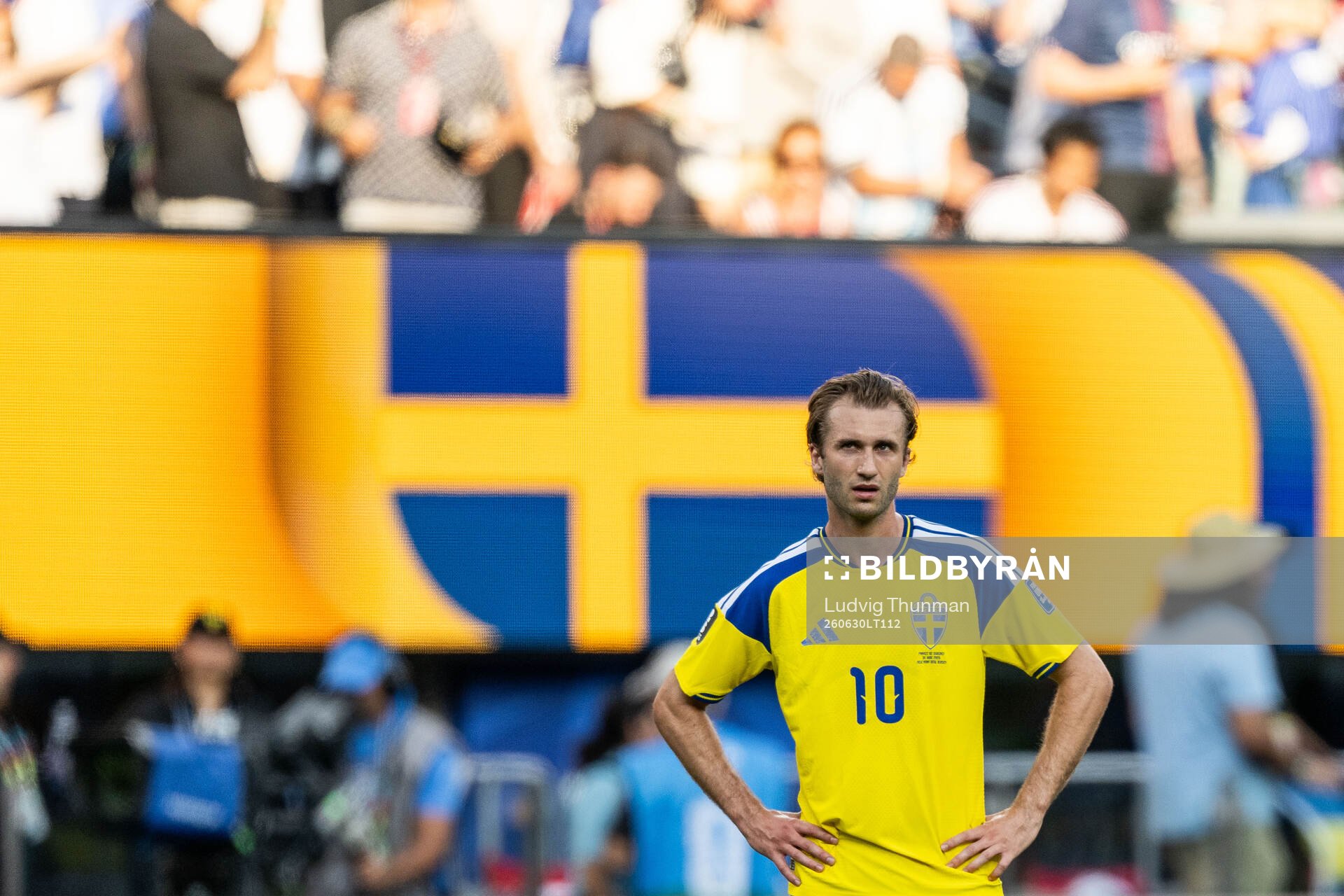 Benjamin Nygren of Sweden looks dejected