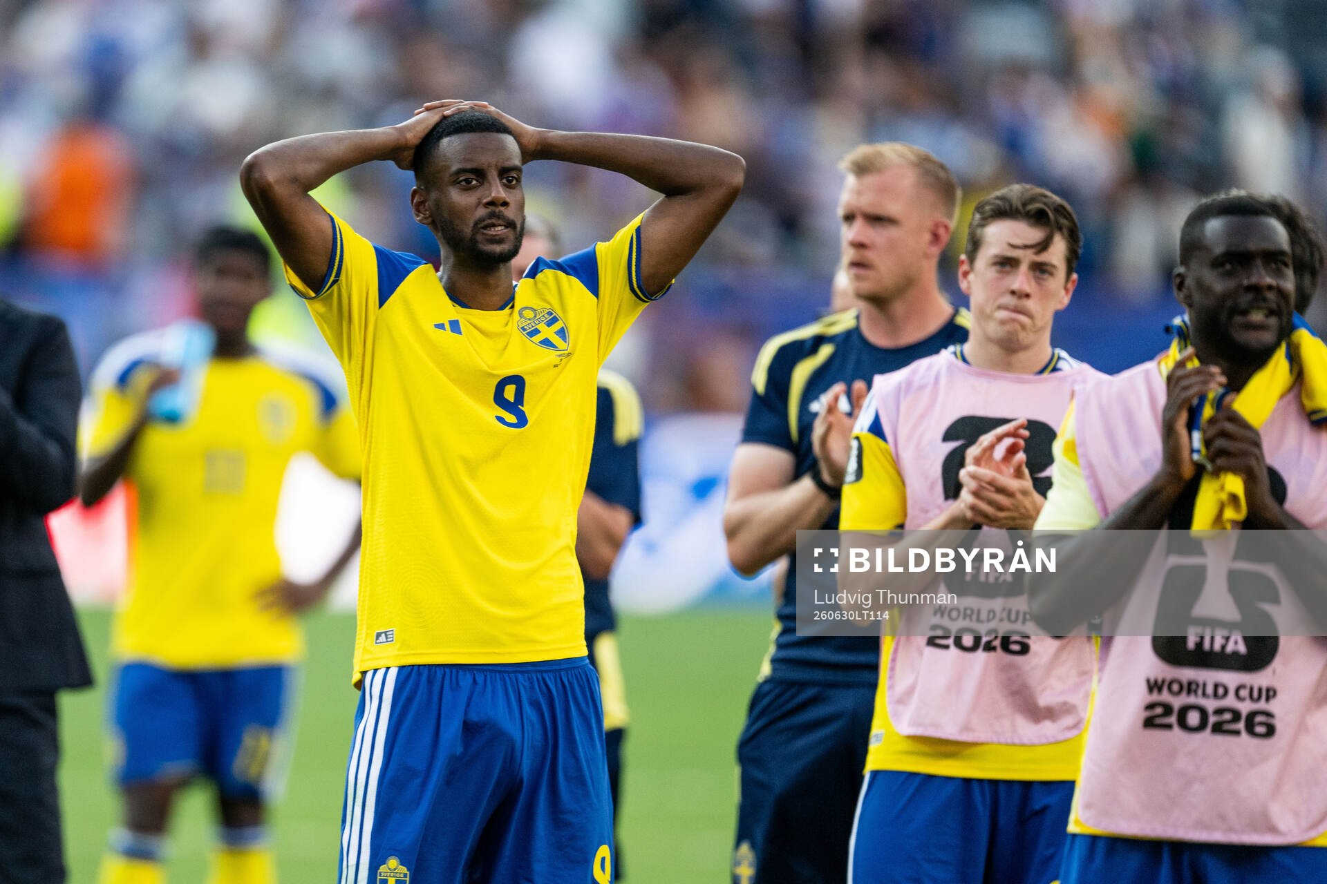 Alexander Isak of Sweden looks dejected