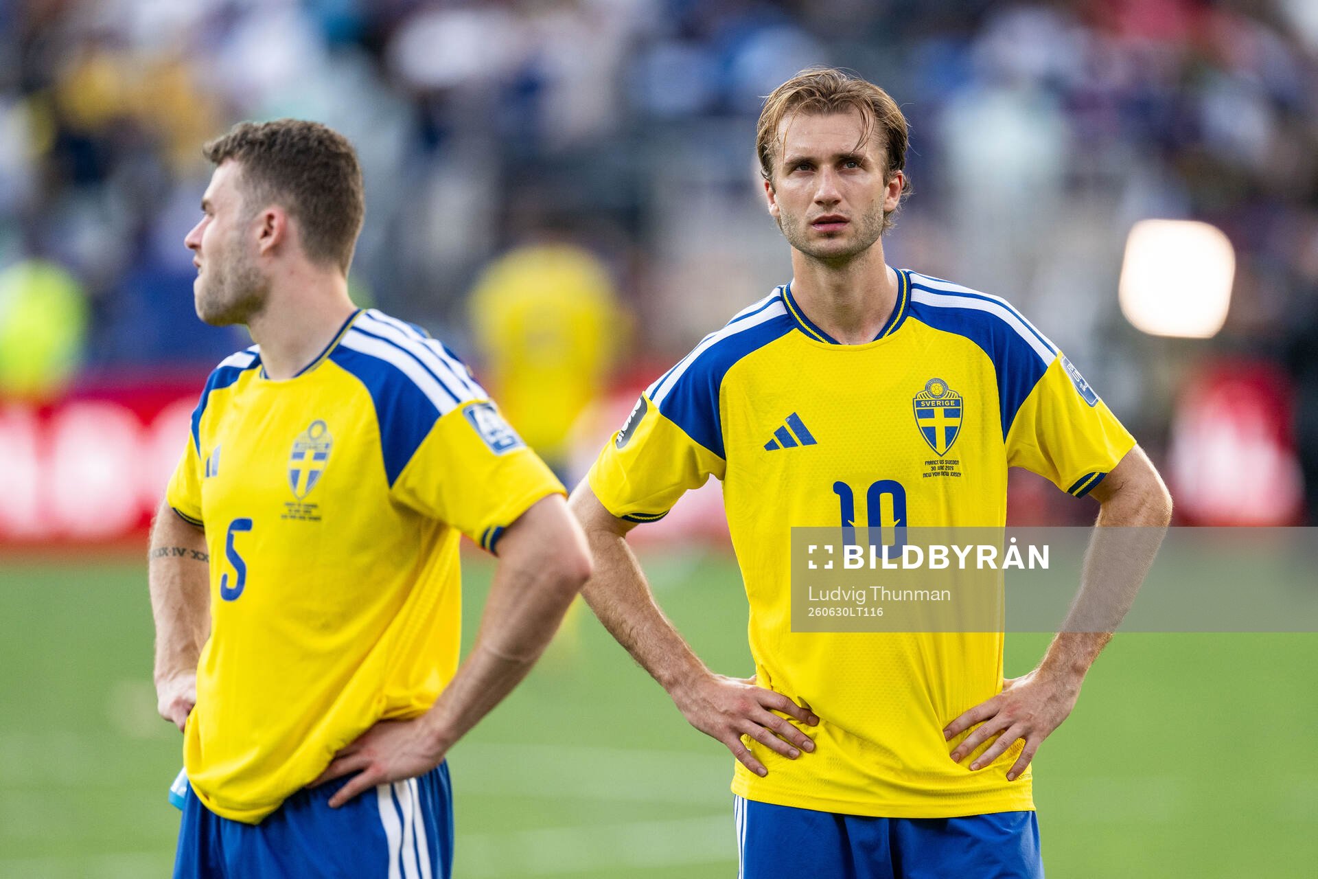 Gabriel Gudmundsson and Benjamin Nygren of Sweden look
