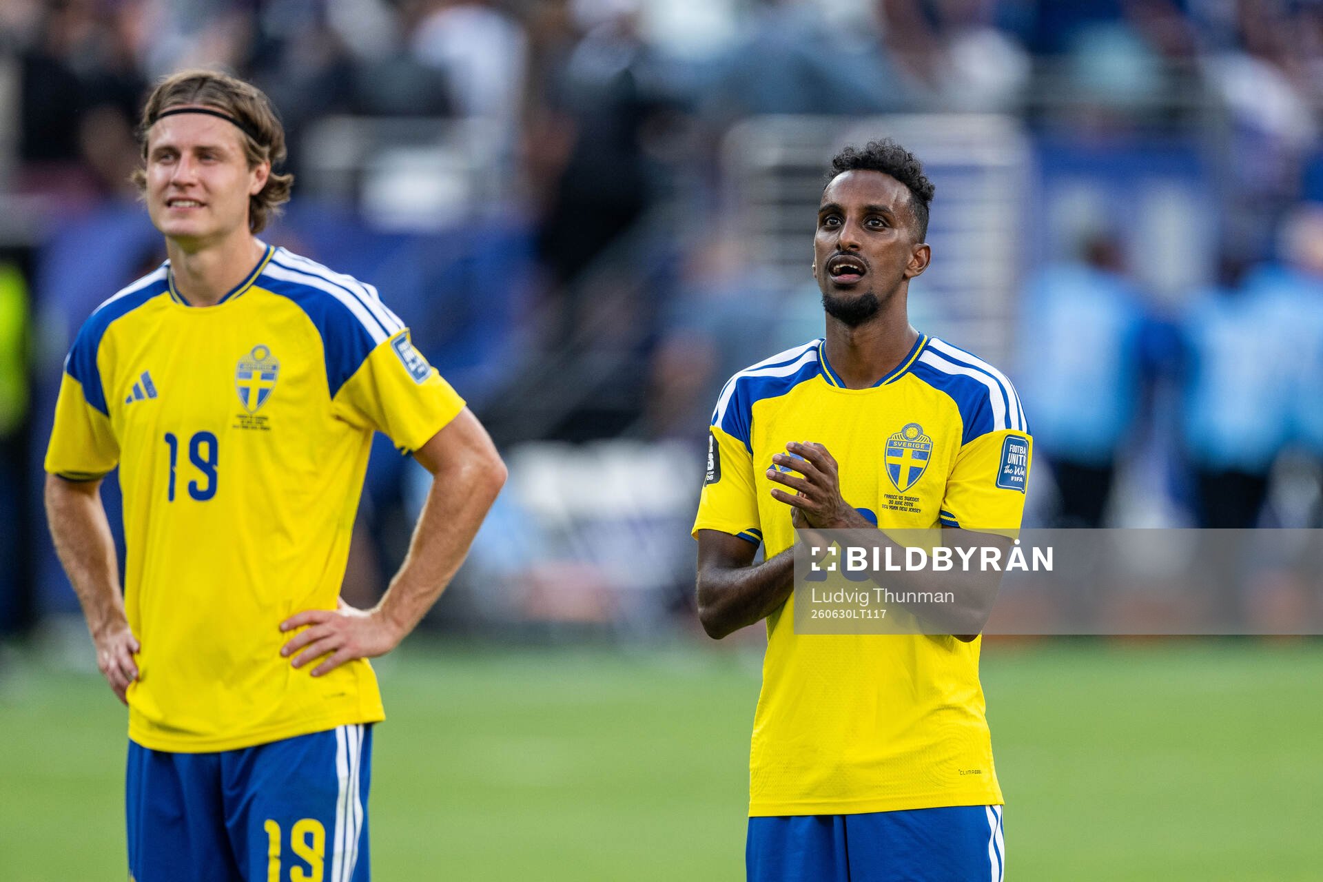Taha Ali of Sweden looks dejected