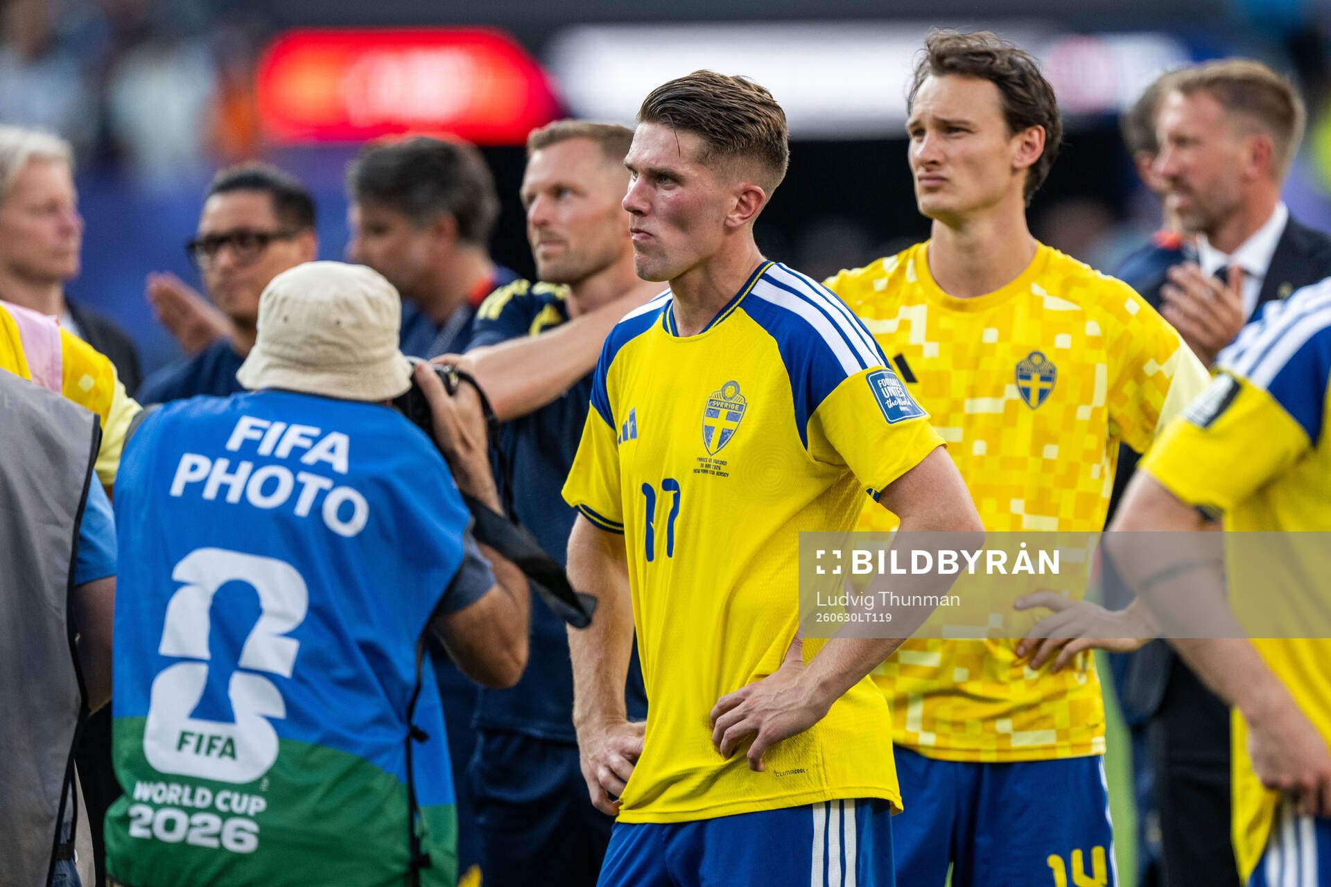 Viktor Gyökeres of Sweden looks dejected