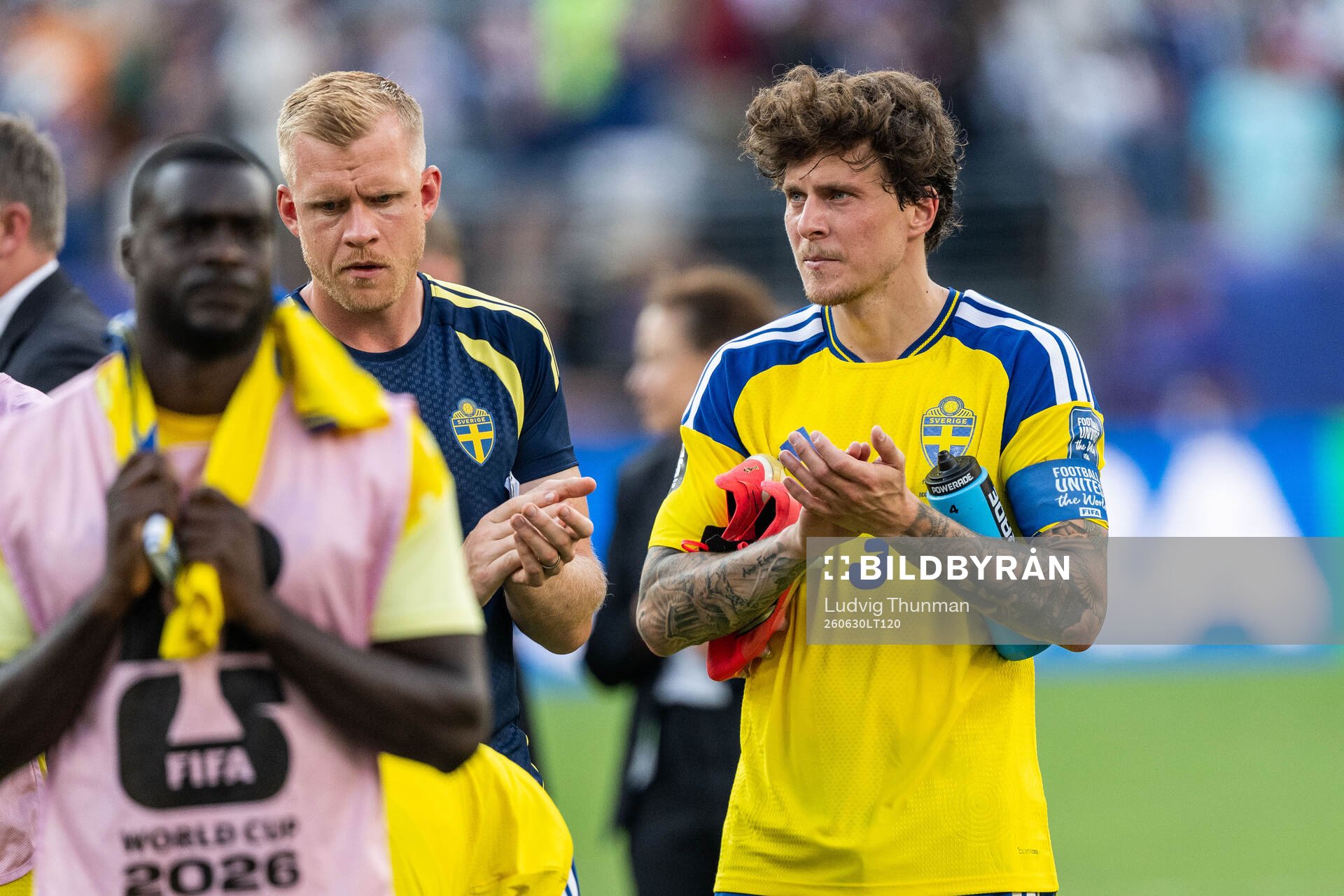 Victor Nilsson Lindelöf of Sweden looks dejected