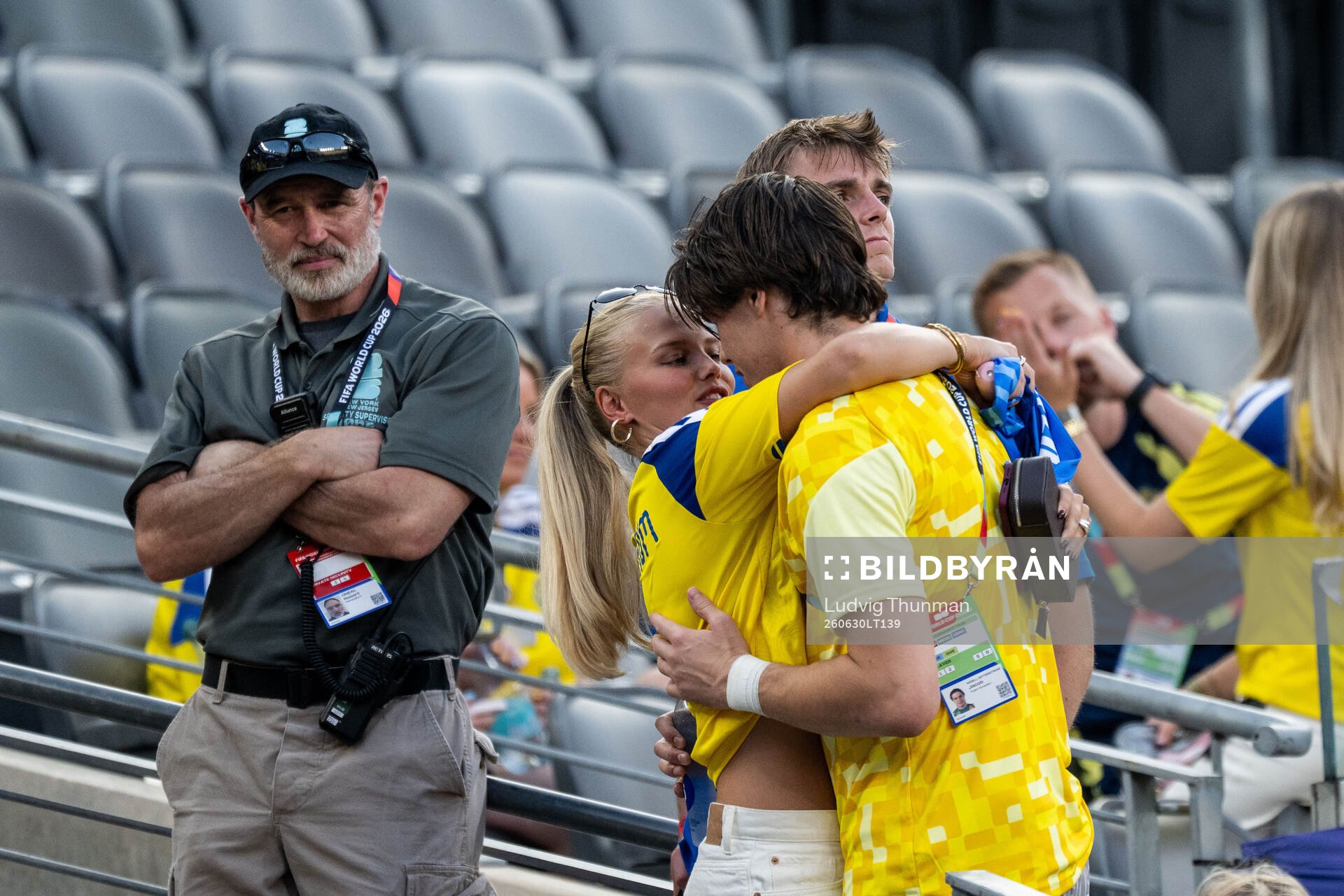 Goalkeeper Jacob Widell Zetterström of Sweden with his
