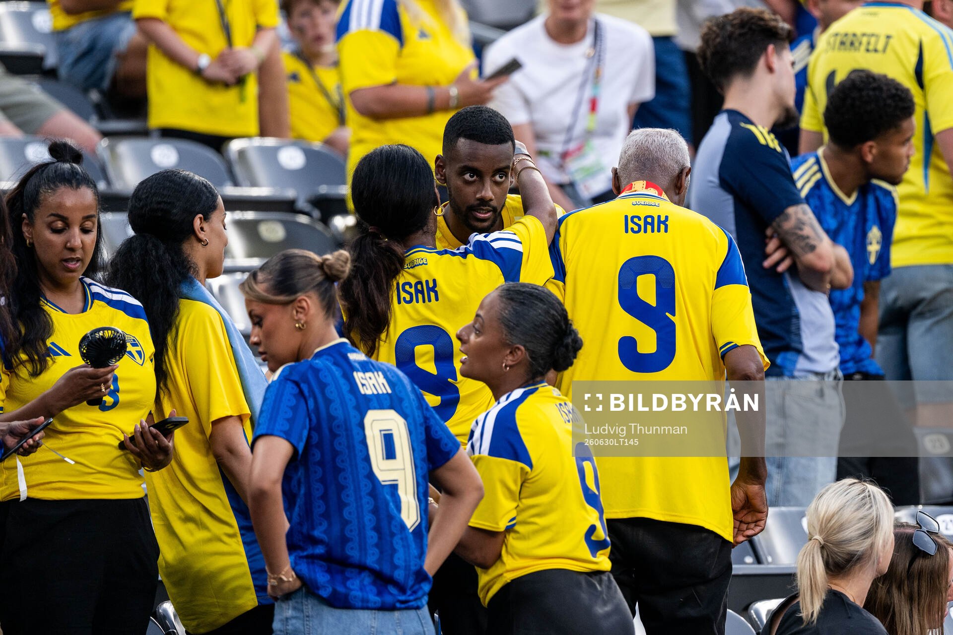 Alexander Isak of Sweden with family