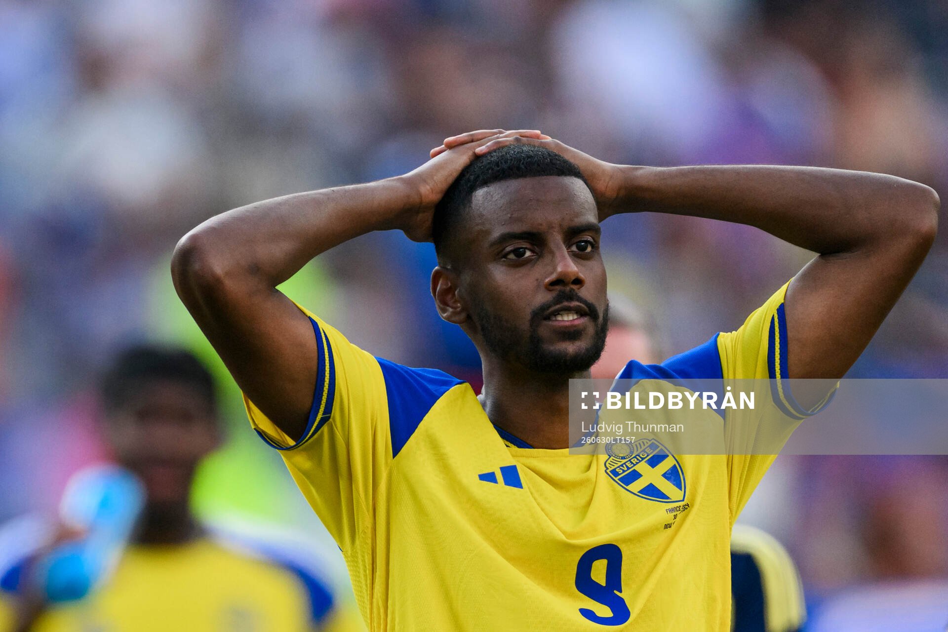 Alexander Isak of Sweden looks dejected