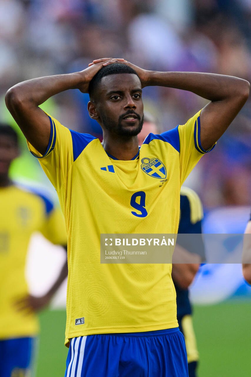 Alexander Isak of Sweden looks dejected