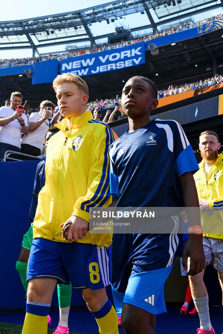 Daniel Svensson of Sweden enters the pitch