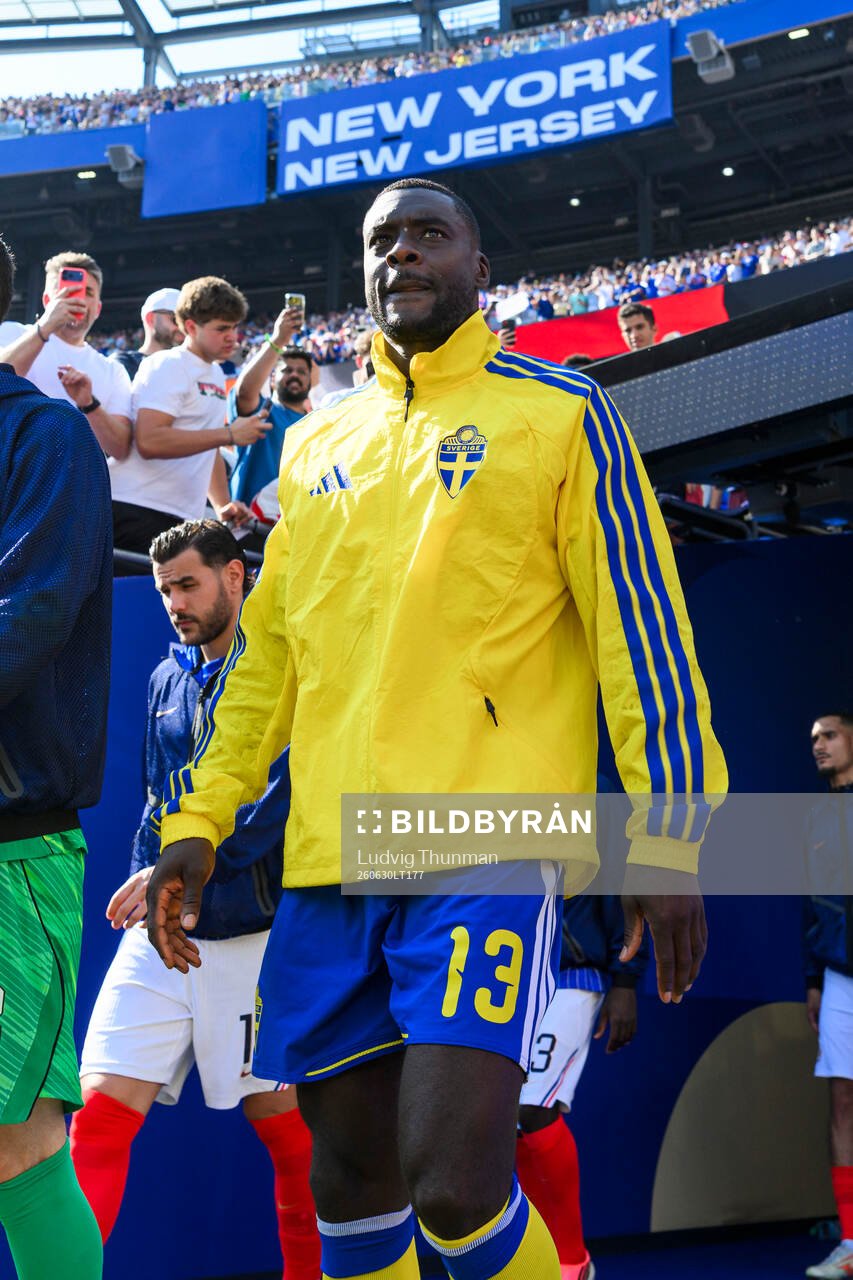 Ken Sema of Sweden enters the pitch