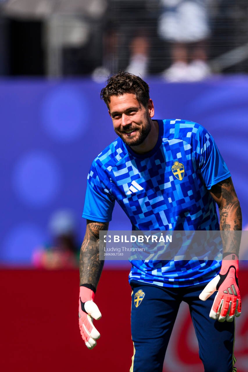 Goalkeeper Kristoffer Nordfeldt of Sweden