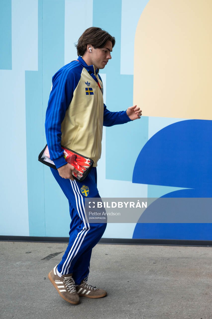 Goalkeeper Jacob Widell Zetterström of Sweden arrives