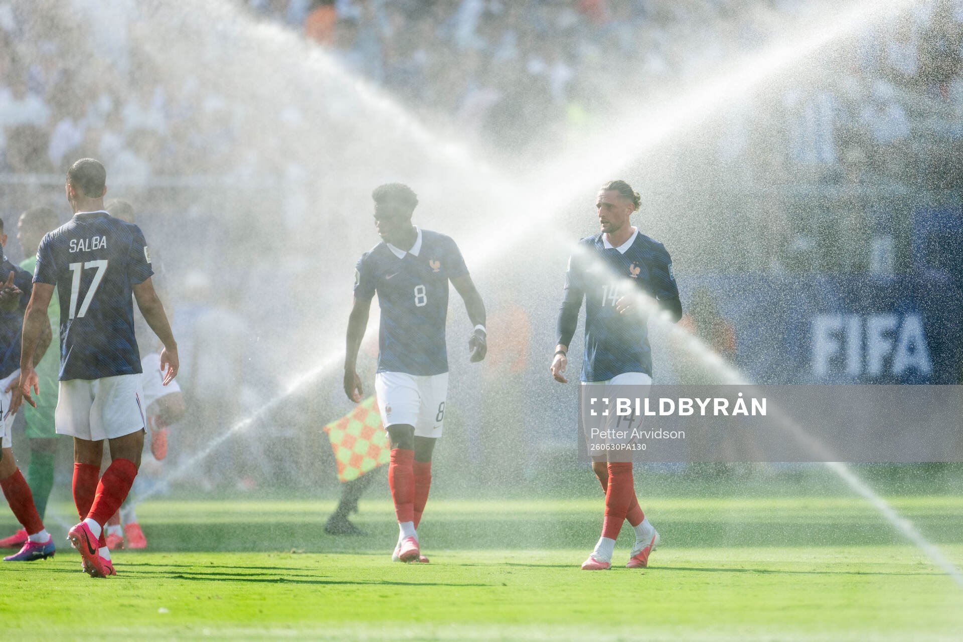 Aurelien Tchouameni and Adrien Rabiot of France