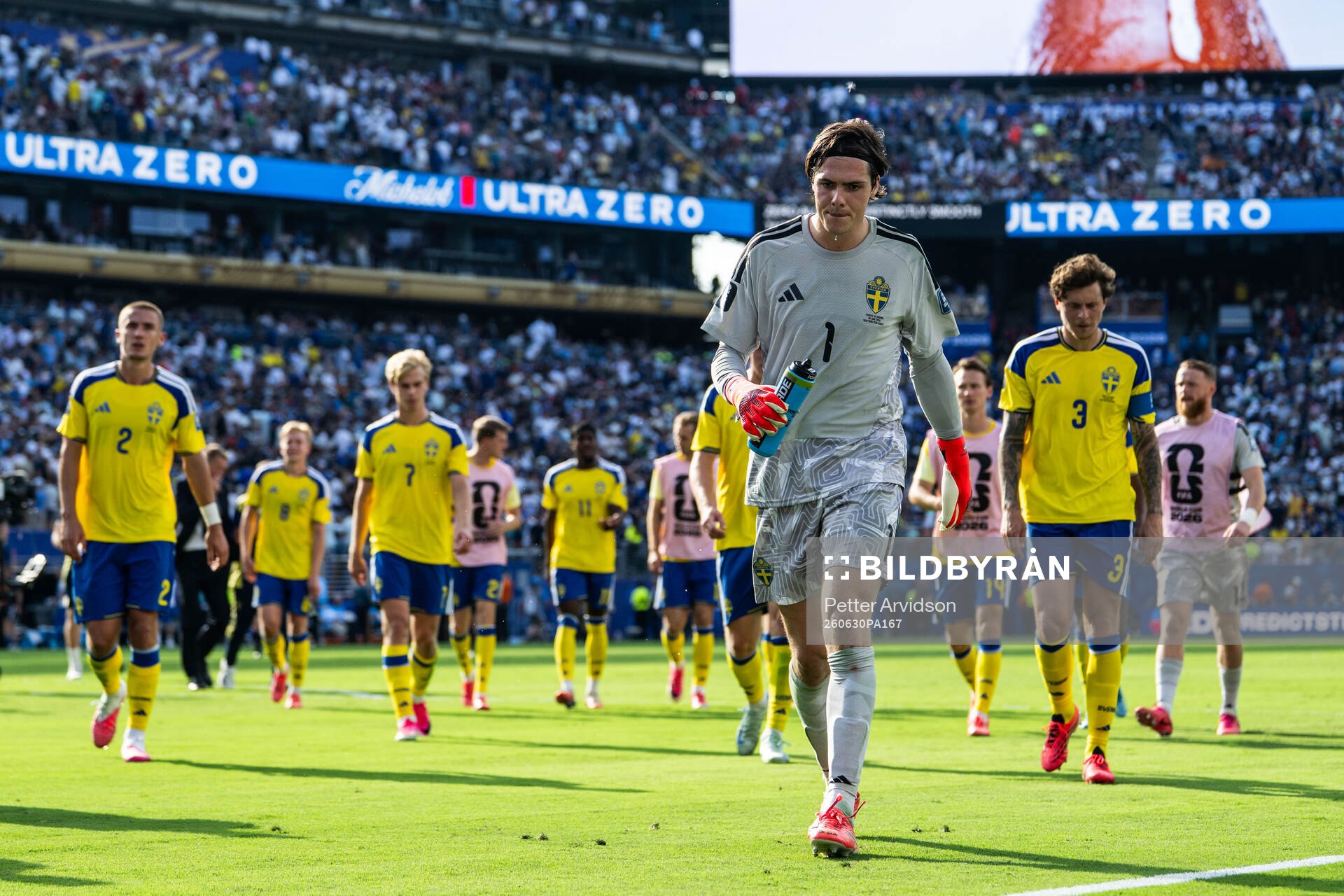 Goalkeeper Jacob Widell Zetterström of Sweden looks