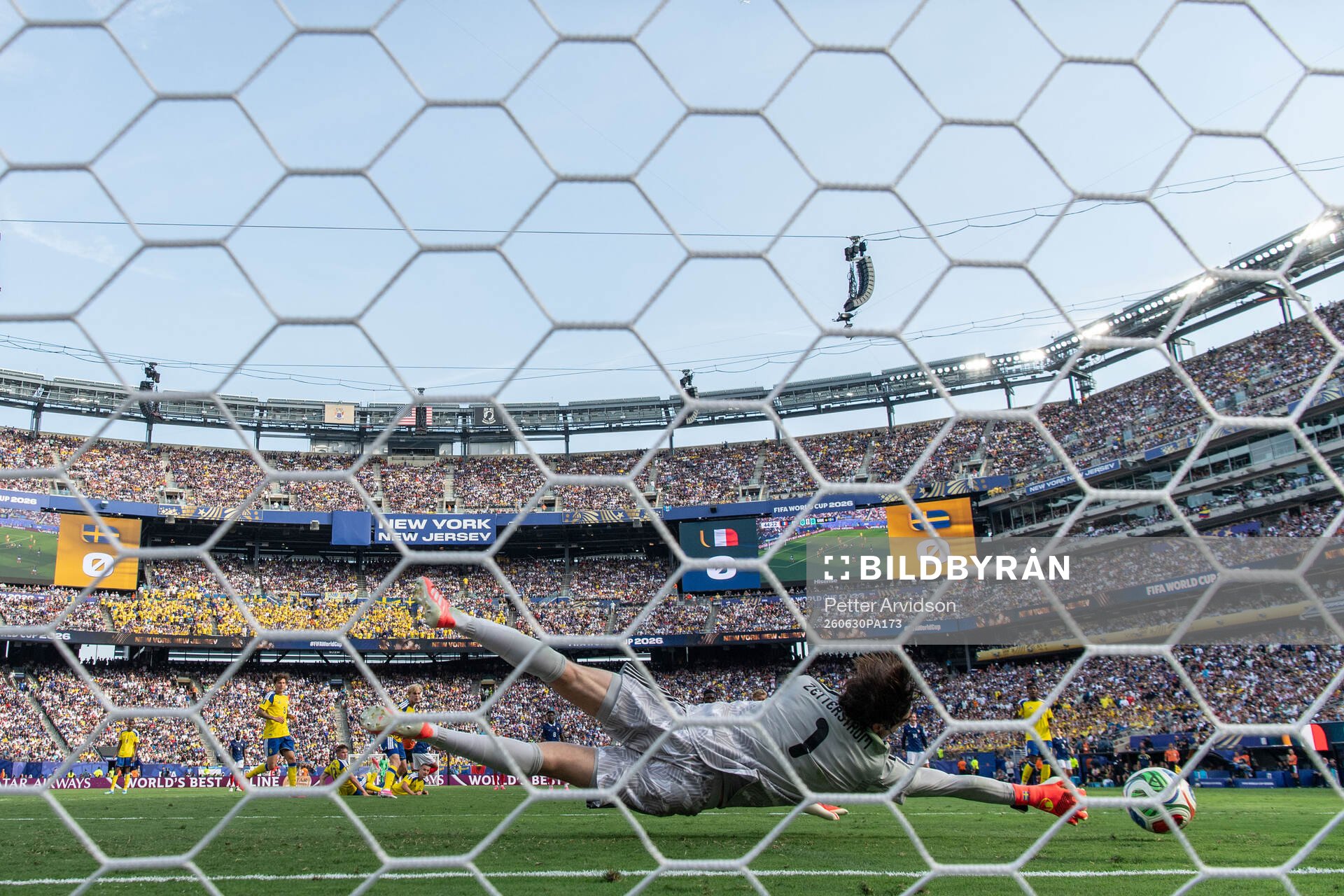 Goalkeeper Jacob Widell Zetterström of Sweden