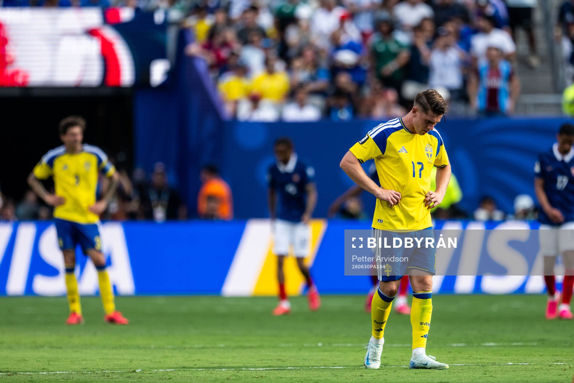 Viktor Gyökeres of Sweden looks dejected