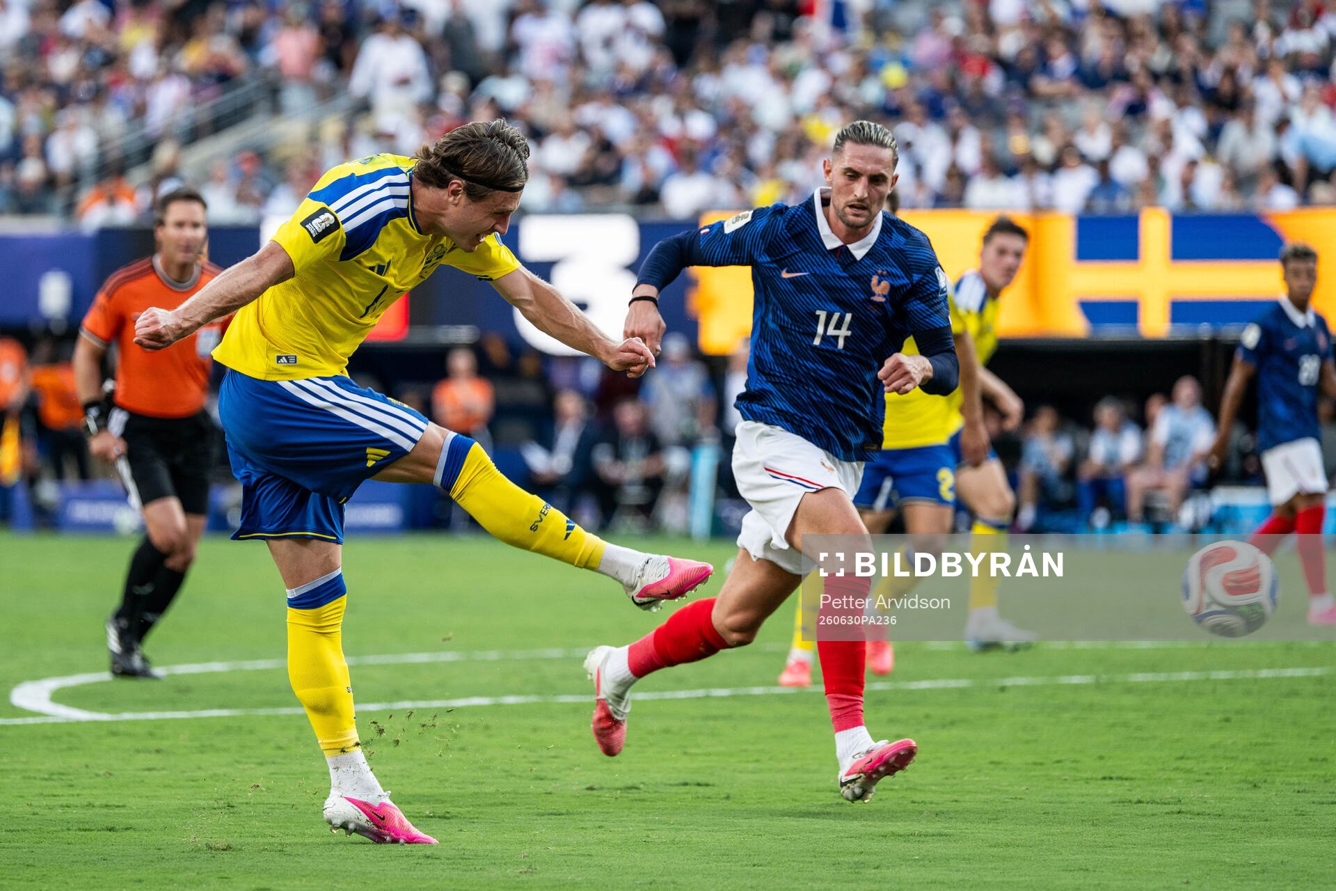 Mattias Svanberg of Sweden and Adrien Rabiot of France