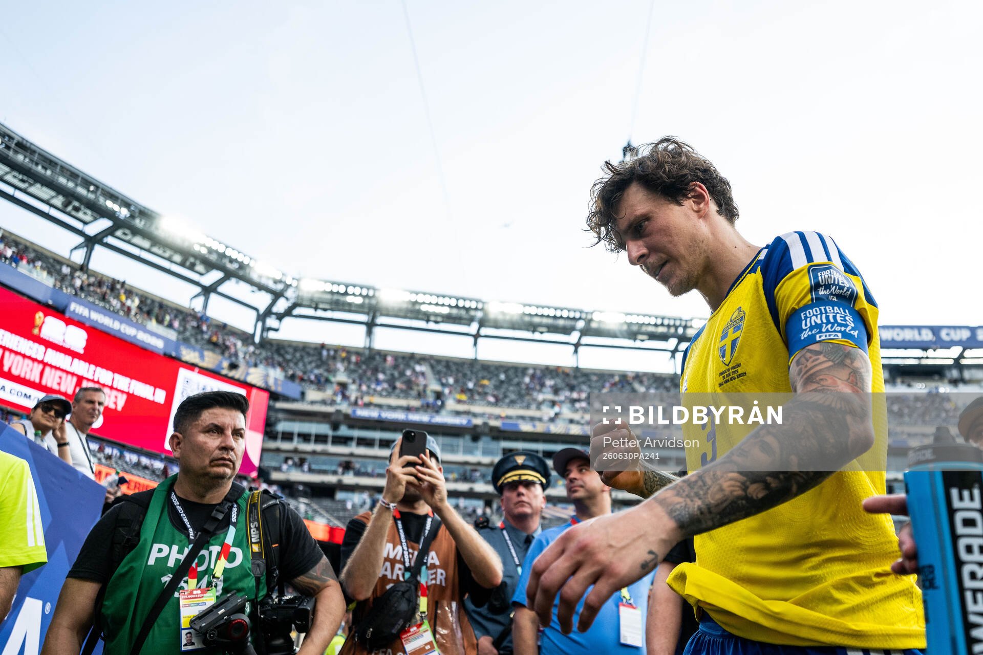 Victor Nilsson Lindelöf of Sweden looks dejected