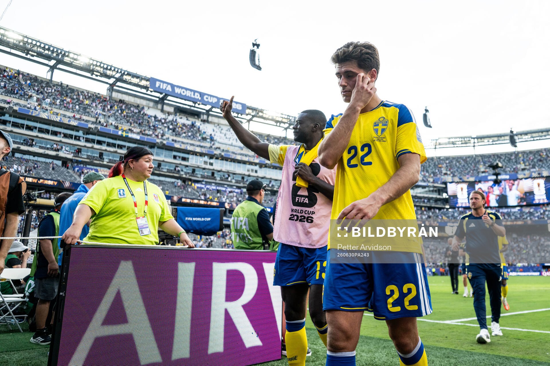 Besfort Zeneli of Sweden looks dejected