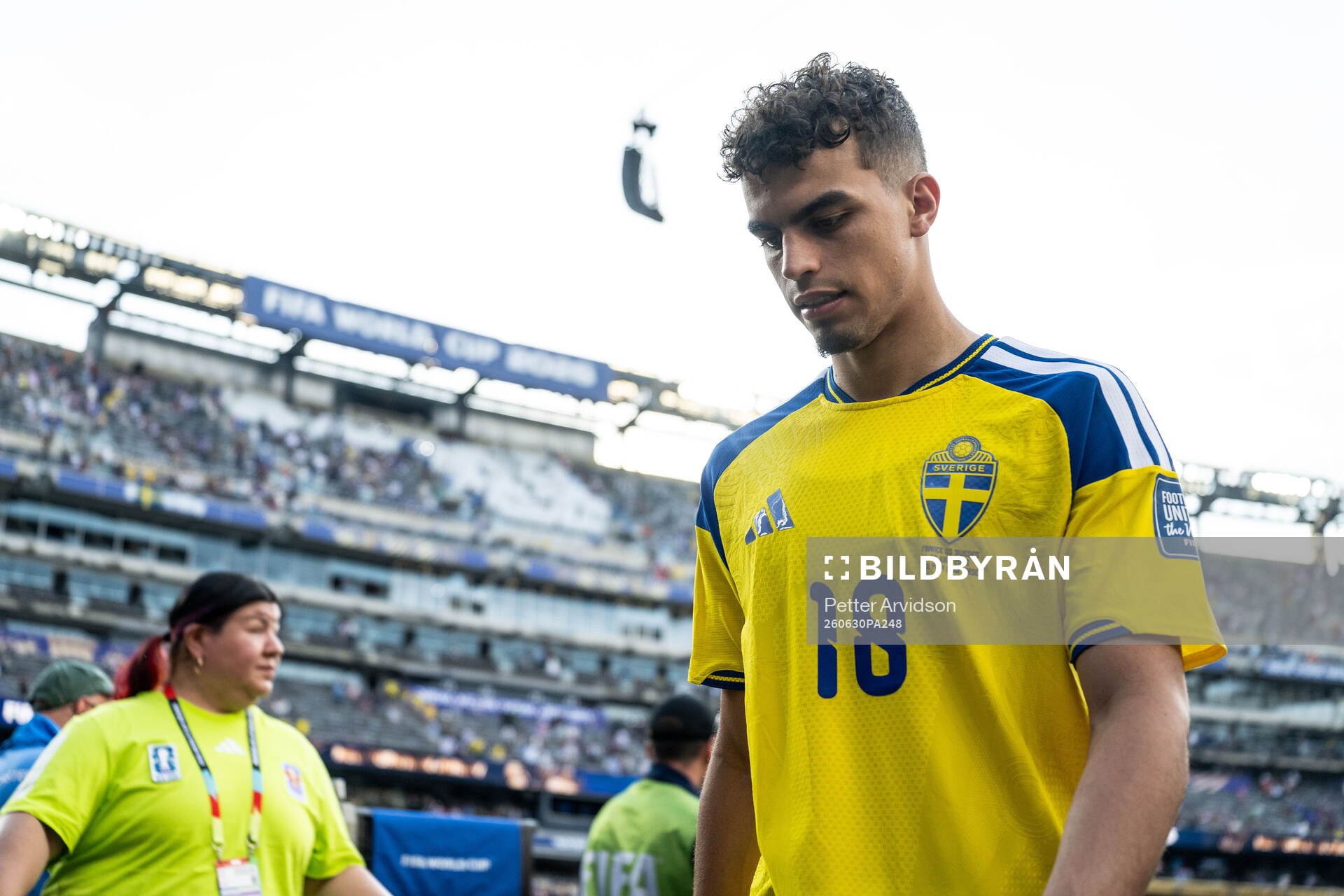 Yasin Ayari of Sweden looks dejected